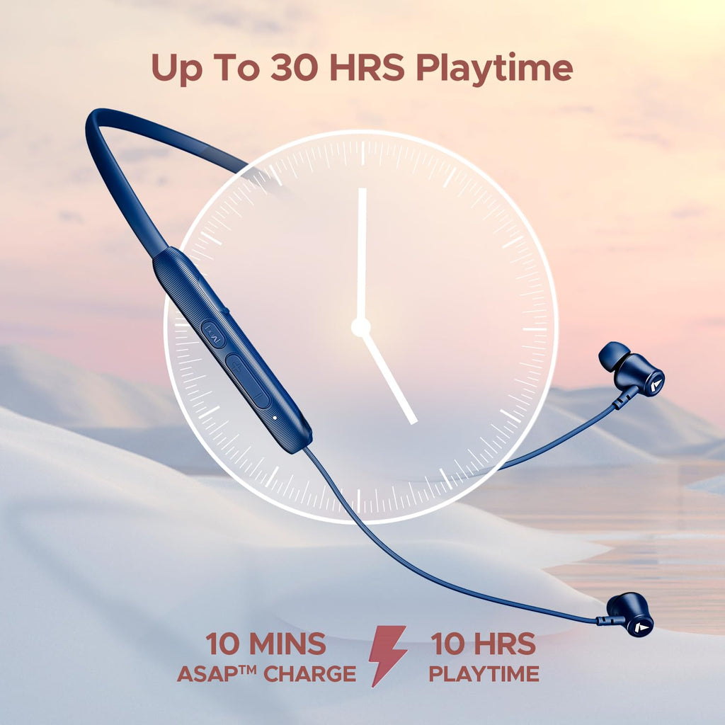 boAt Rockerz 245 V2 Pro, 30HRS Battery, Enx Tech, Fast Charge, Low Latency, Dual Pairing, Magnetic Buds, USB Type-C Interface & IPX5, Bluetooth Neckband, in Ear Wireless with Mic Earphones(Cool Blue)