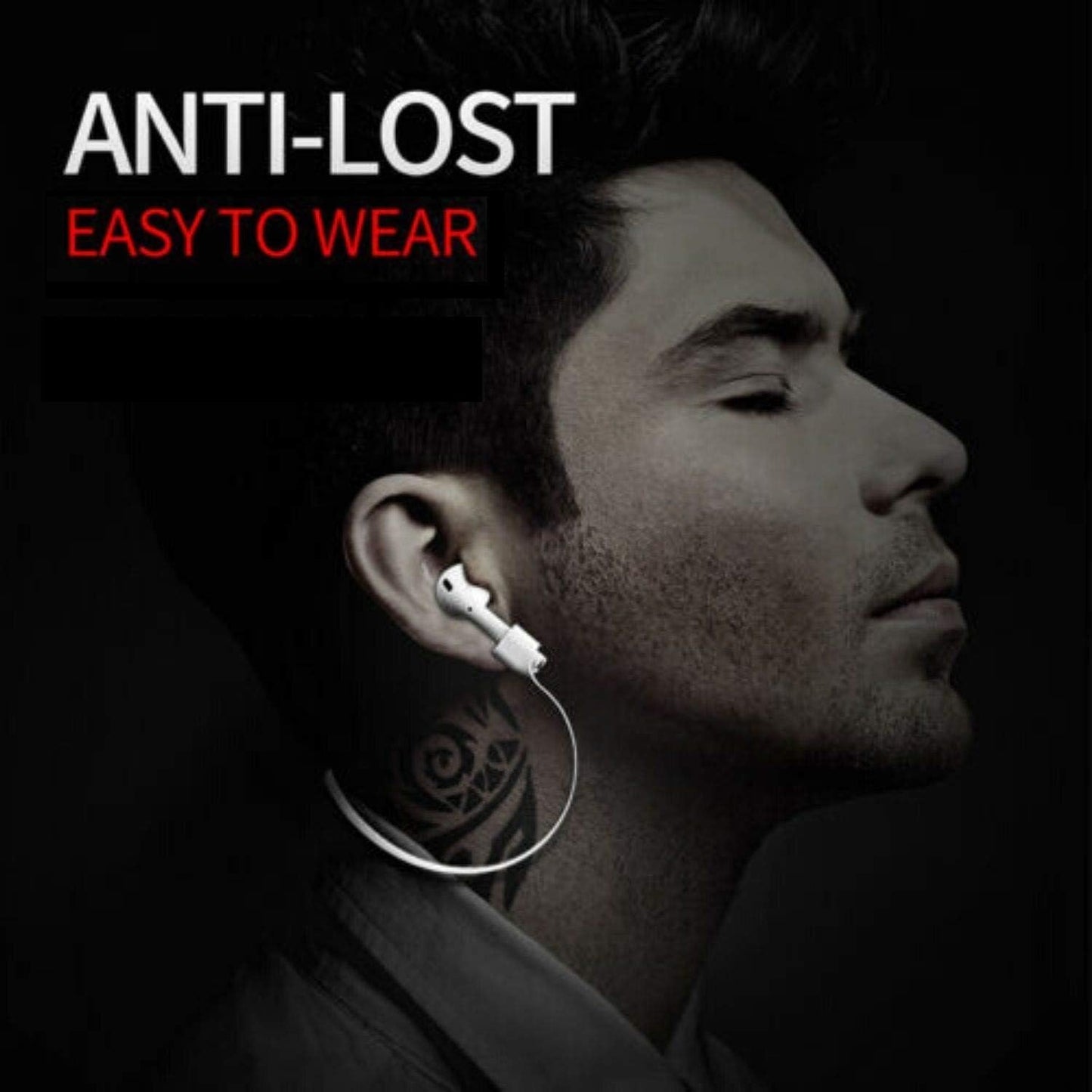 KEKOZE Anti-Lost Magnetic Strap Silicone Cable Connector String Compatible with Apple Wireless Pro/Pro 2/1,2&3 / Neck Rope Cord - Black