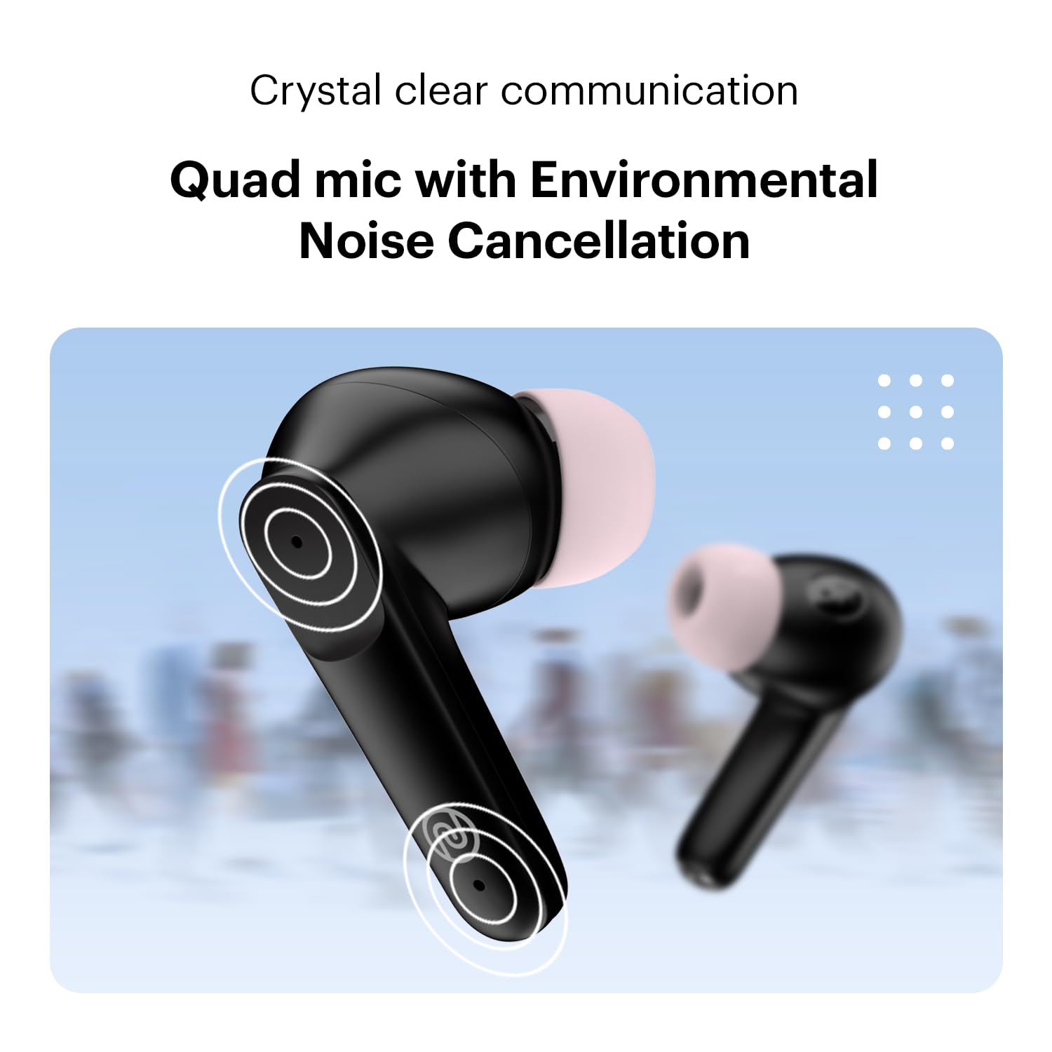 Noise Earbuds VS104 Truly Wireless Earbuds with 45H of Playtime, Quad Mic with ENC, Instacharge(10 Min=200 Min), 13Mm Driver, Low Latency, BT V5.2 (Charcoal Black)