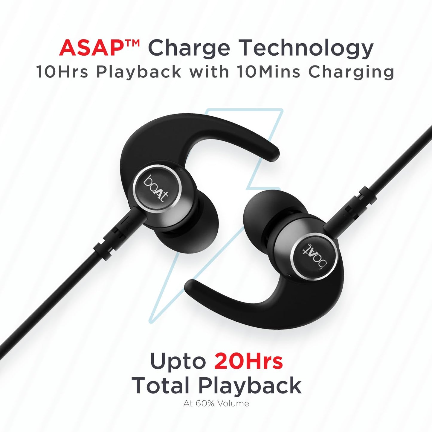 boAt Rockerz 235 Pro Wireless Bluetooth Neckband in Ear Earphone, Upto 20 hrs of Playtime, Beast Mode, Low Latency, IPX5 Water & Sweat Resistance, ENx Technology, Bluetooth v5.2(Active Black)