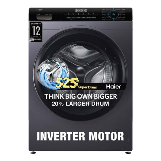 Haier 7 Kg 5 Star Inverter Direct Motion Motor Fully Automatic Front Load Washing Machine (HW70-IM12929S6, 525 Super Drum, Puri Steam, Starry Silver)