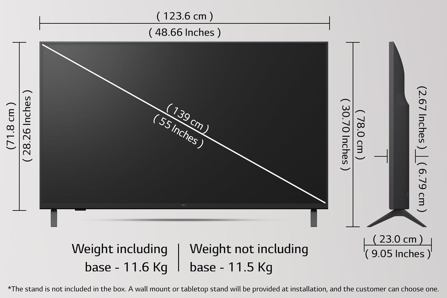 LG 139 cm (55 inches) UA82 Series 4K Ultra HD (3840 x 2160) Smart webOS LED TV 55UA82006LA