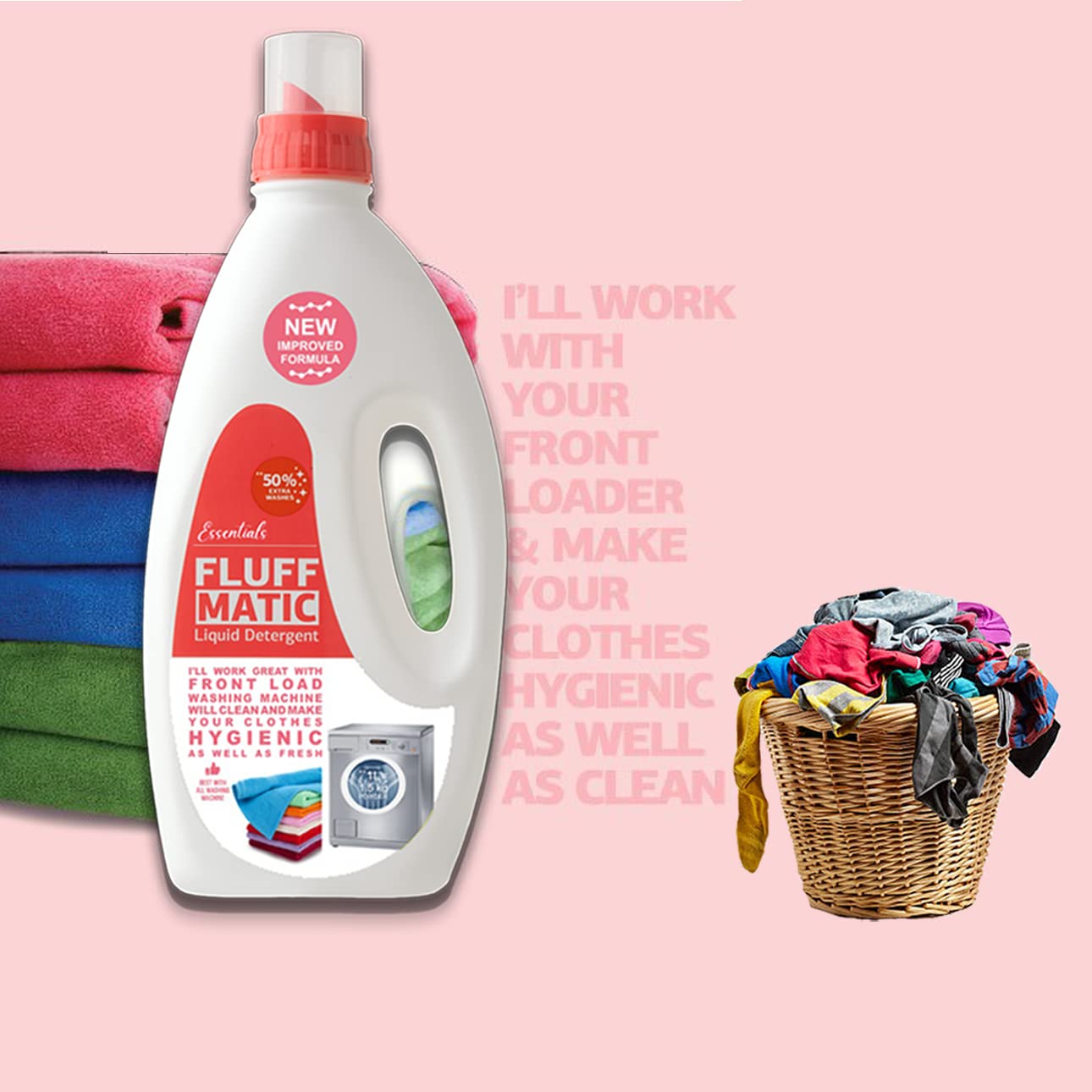 IFB Essentials Fluff Front Load Fabric Liquid Detergent - 1 liters