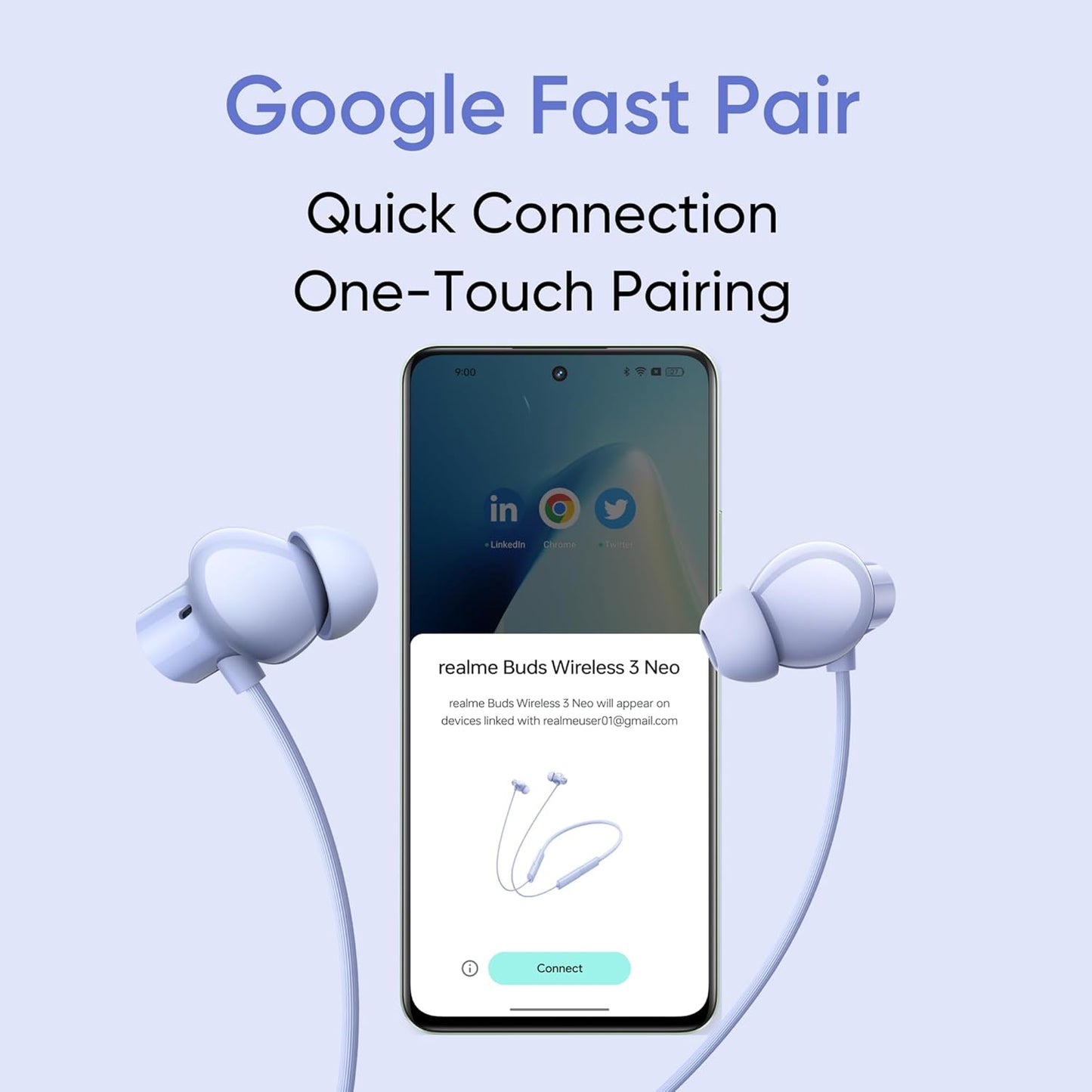 realme Buds Wireless 3 Neo in Ear Bluetooth Neckband with 13.4 Mm Dynamic Bass Boost Driver,Upto 32 Hours Playback,Fast Charge,Ai Enc,45Ms Low Latency,Ip55 Dust&Water Resistannt&Bluetooth V 5.4 Blue