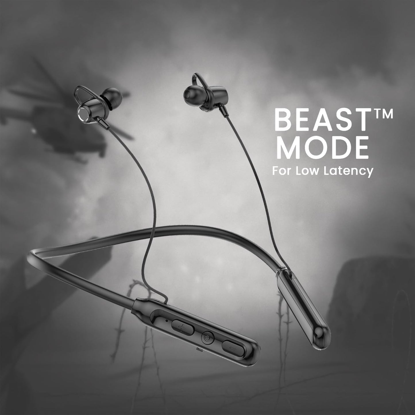 Neckband Bluetooth Earphones with 40H Playtime | Magnetic On/Off | ENC Noise Cancellation | Voice Changer | Deep Bass | Wireless Earbuds for Calling, Music, and Gaming Blue (Black)