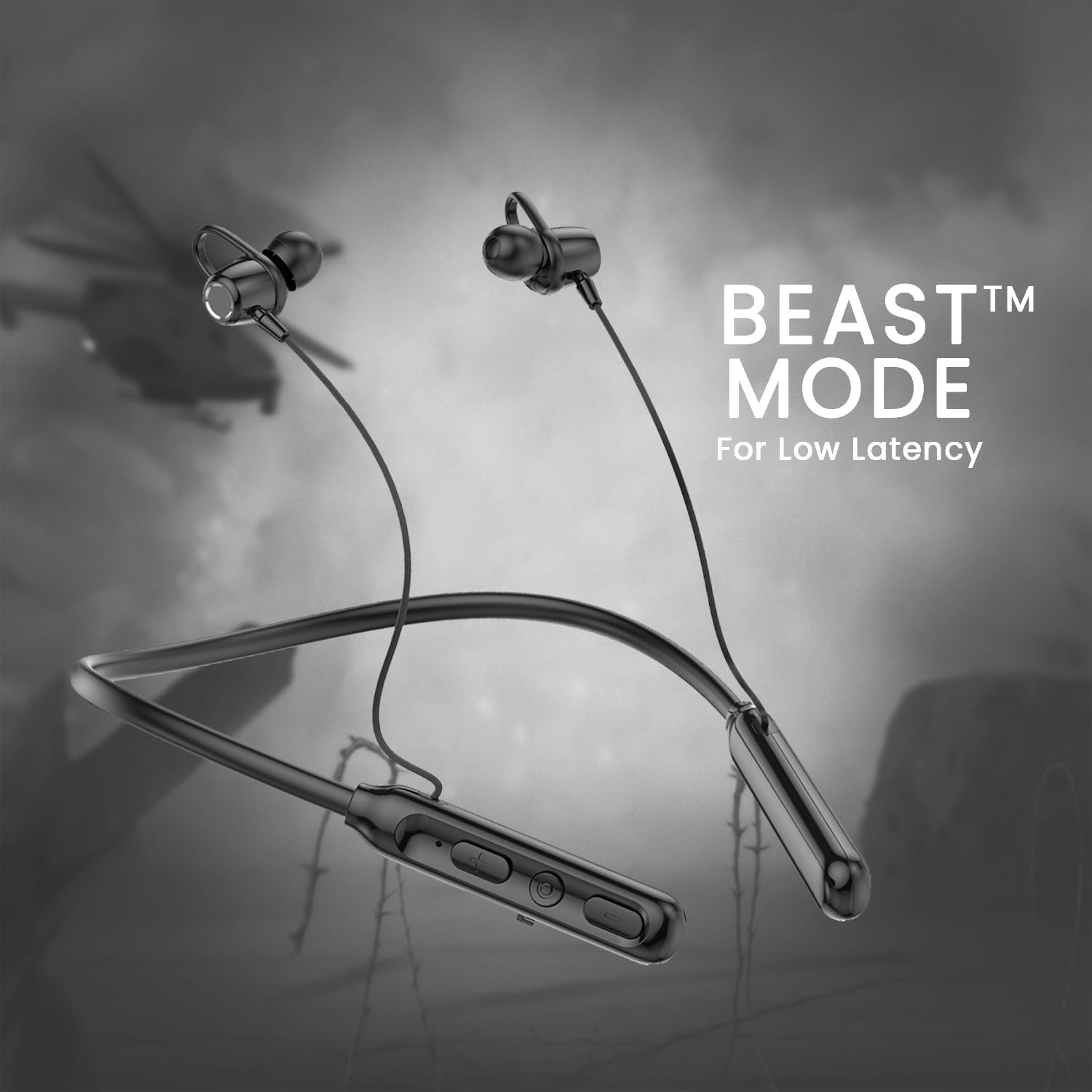 Neckband Bluetooth Earphones with 40H Playtime | Magnetic On/Off | ENC Noise Cancellation | Voice Changer | Deep Bass | Wireless Earbuds for Calling, Music, and Gaming Blue (Black)