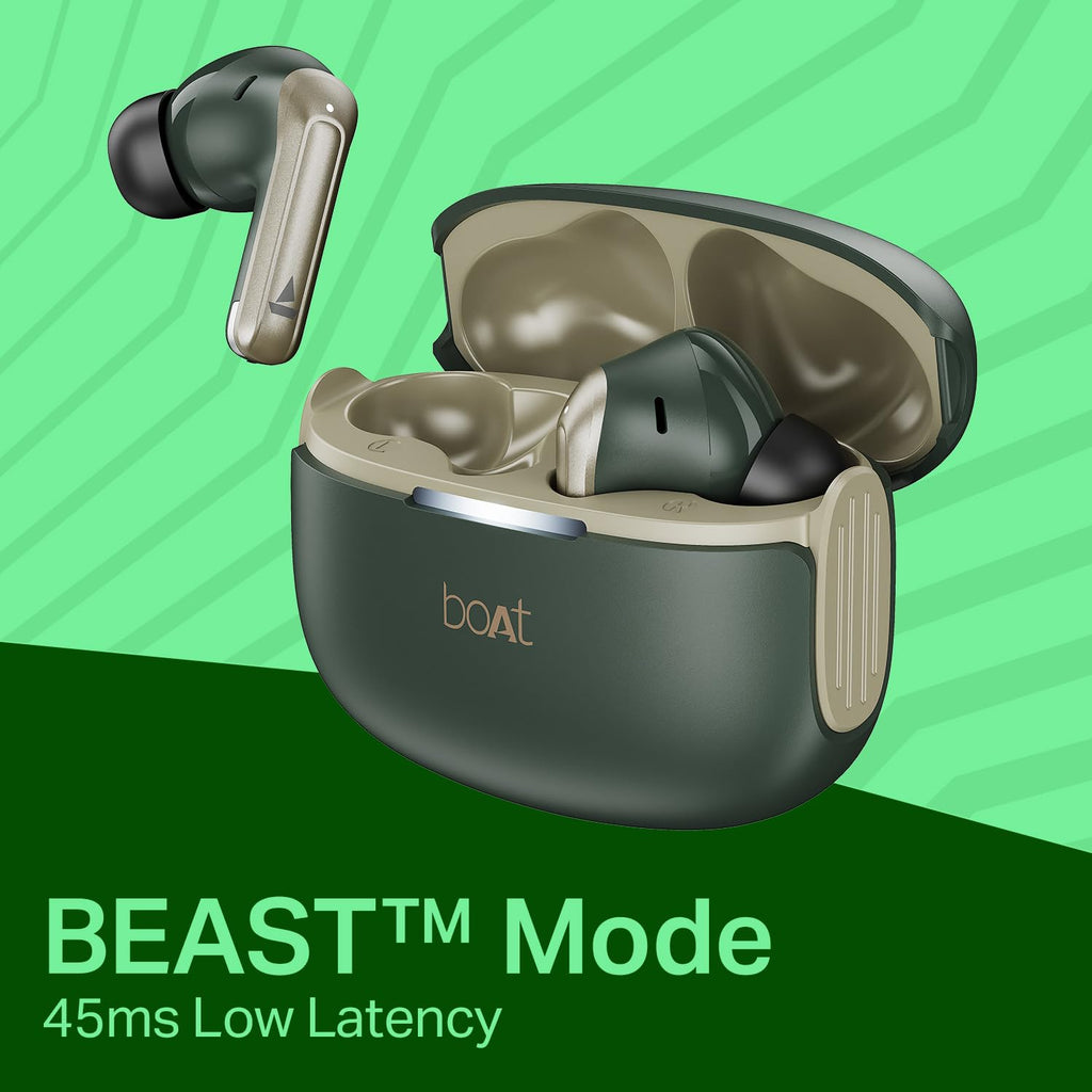 boAt 2025 Launch Airdopes 219, 4Mics ENx Tech, 40 Hrs Battery, Best in Segment for Calling, Free Music Streaming,13mm Drivers, Bluetooth Earbuds, TWS Ear Buds Wireless Earphones with mic (Forest Sage)