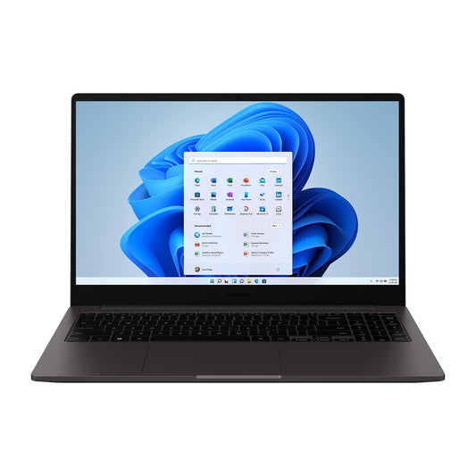 Samsung Galaxy Book2 Intel 12th Gen core i5 39.6cm (15.6") FHD LED Thin & Light Laptop (8 GB/256 GB SSD/Windows 11/MS Office/Backlit Keyboard/Finger Print Reader/Graphite/1.57Kg), NP750XED-KB1IN