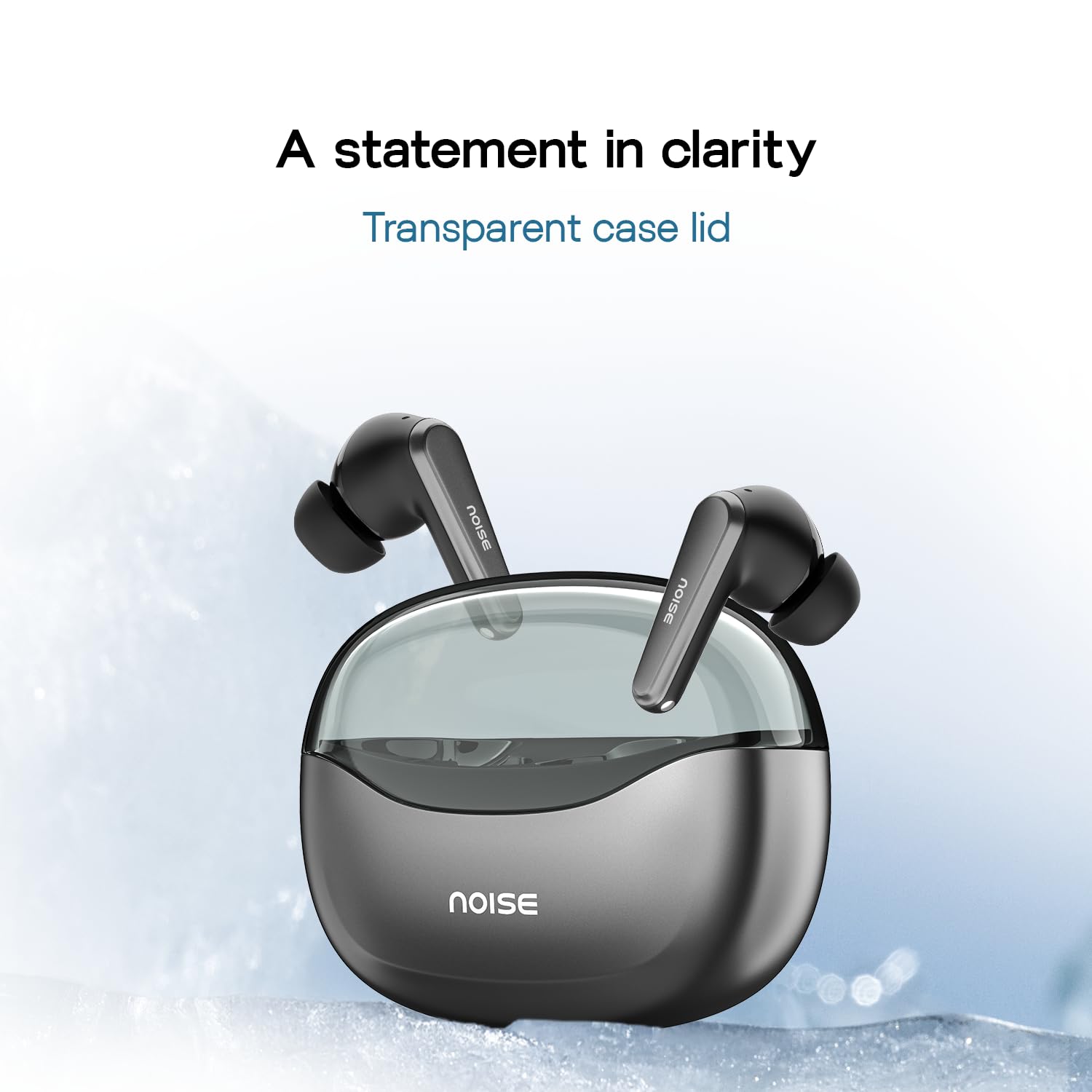 Noise Buds VS601 in-Ear Truly Wireless Earbuds with 50H of Playtime, Transparent case lid, Quad mic ENC, Dual Device Pairing, 10mm Driver, BT v5.3 (Graphite Black)