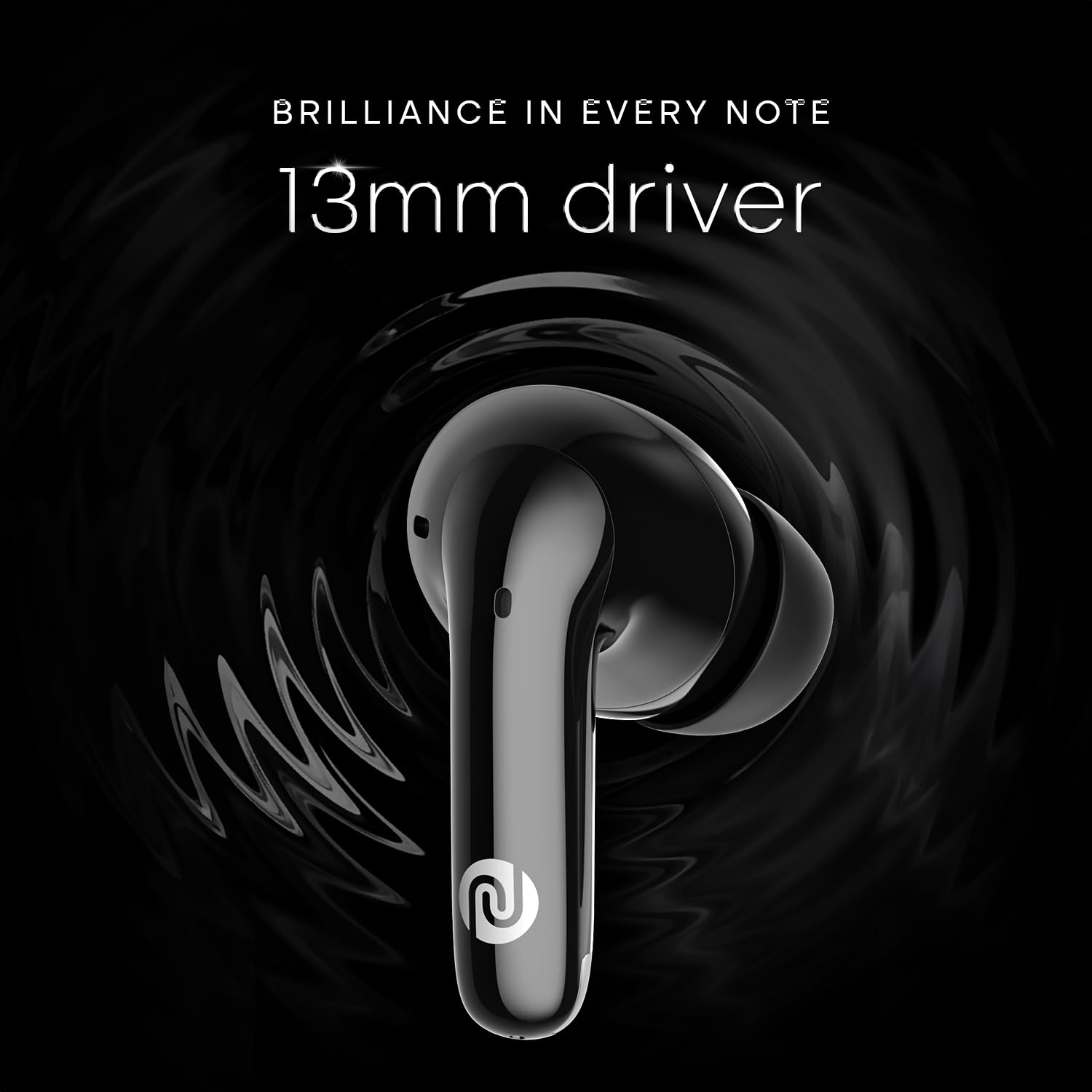 Noise Buds Verve 2 in-Ear Truly Wireless Earbuds with Chrome Finish, 50H of Playtime, Quad Mic with ENC, 13mm Driver, Instacharge(10 min=200 min), BT v5.3(Carbon Black)