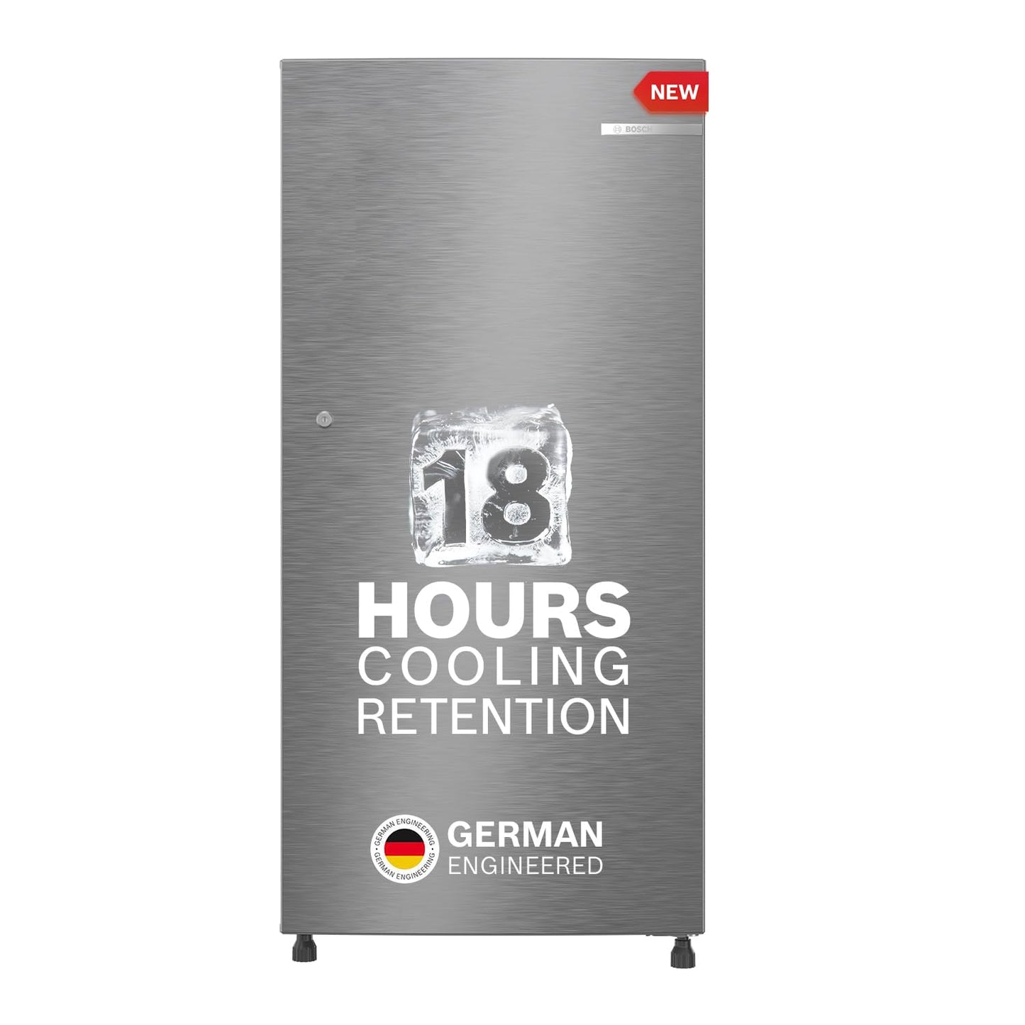 Bosch 187 L, 3 Star, Single Door Refrigerator with Industry's largest vegetable box* & largest Beverage space (CST18S23NI, Fine Steel) | 18 Hour Cooling Retention during powercut, 2.5x Faster Cooling