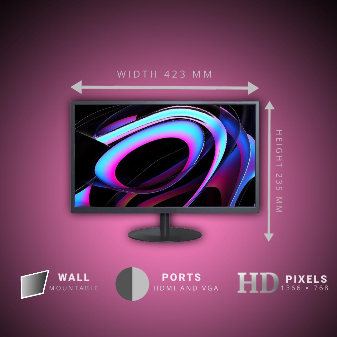 Fusionit Gaming Desktop PC Intel Core i7-2600, 16GB DDR3 RAM, 256GB SSD + 500GB HDD, Windows 11 with MS Office 2021, 19" Monitor, WiFi, RGB Keyboard & Mouse Included