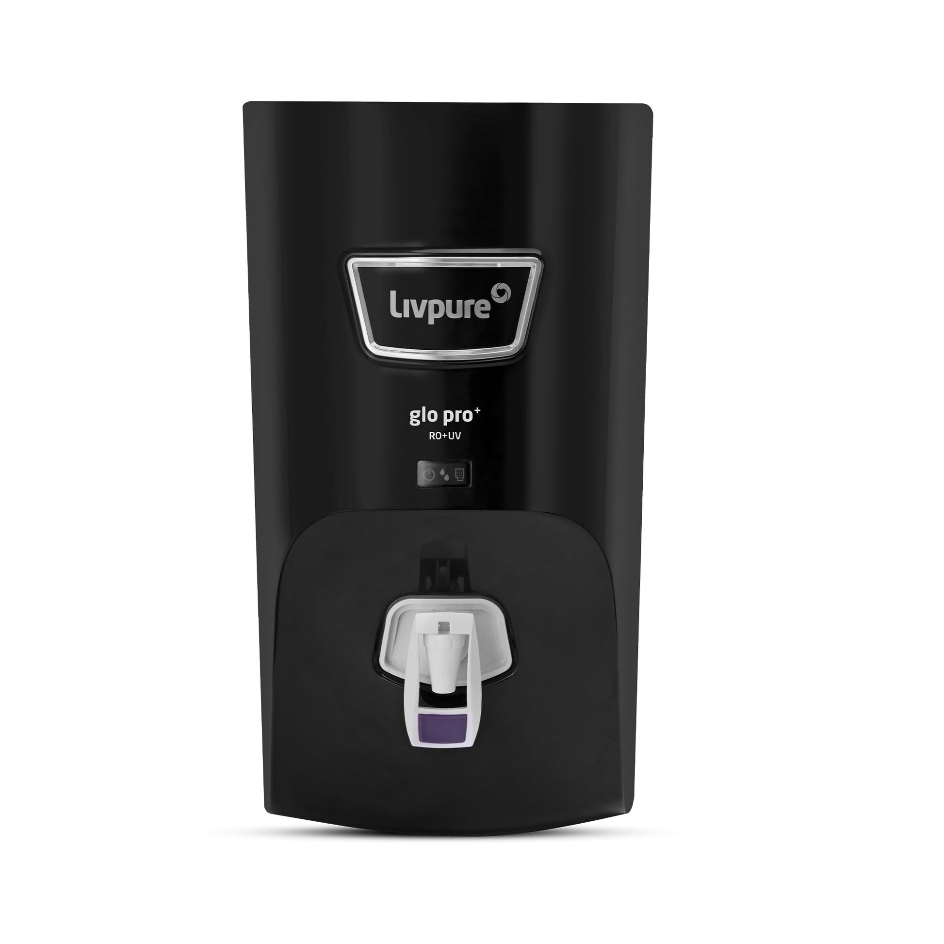 Livpure GLO PRO++ RO+UV+UF | Water Purifier for Home - 7 L Storage | Free Standard Installation | Suitable for Borewell, Tanker, Municipal Water | Black
