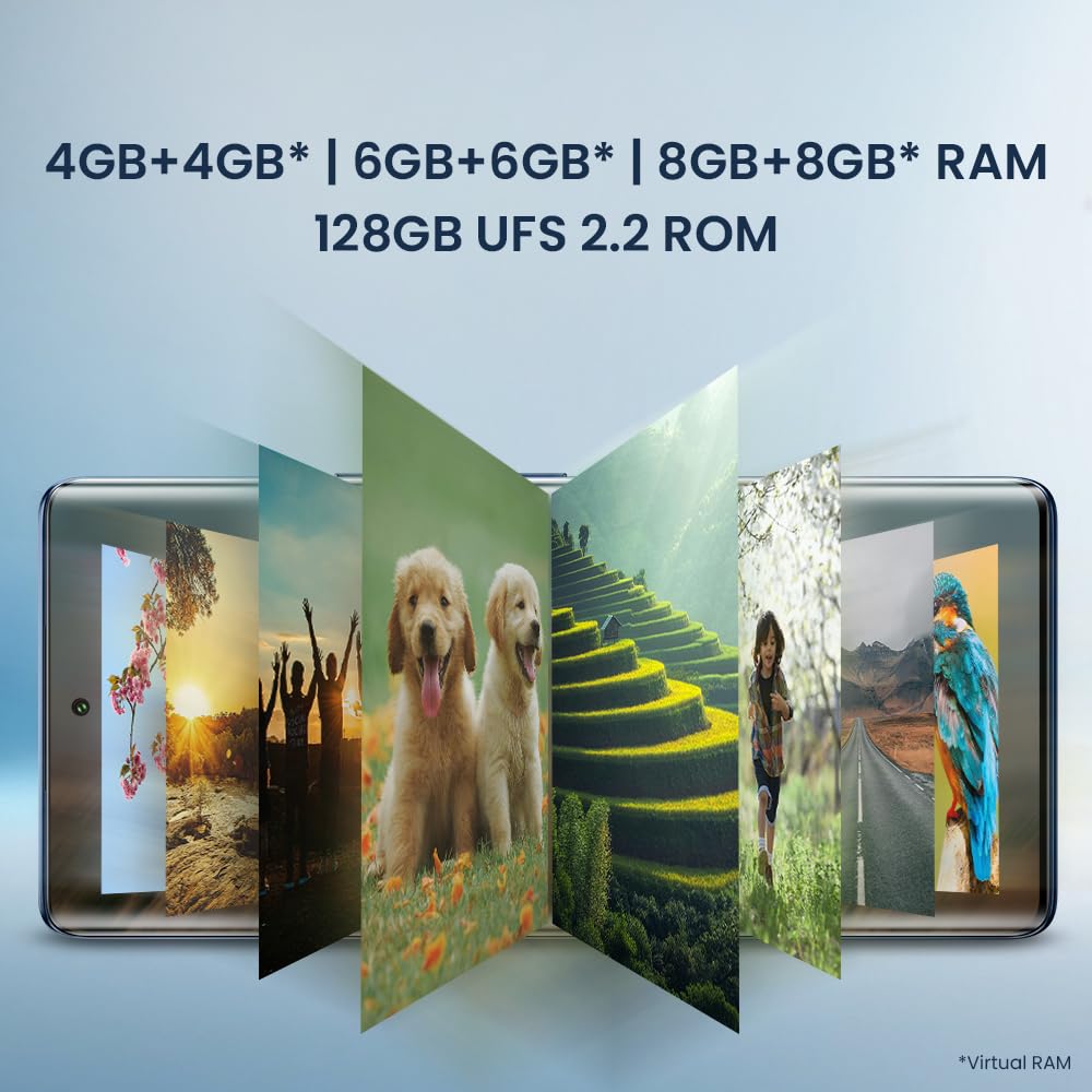 Lava Bold 5G (Sapphire Blue, 8GB RAM, 128GB Storage) | 3D Curved FHD+ AMOLED Display | Mediatek Dimensity 6300 Processor | IP64 Water Resistance | 64MP Rear Sensor | Supports All Indian 5G Bands