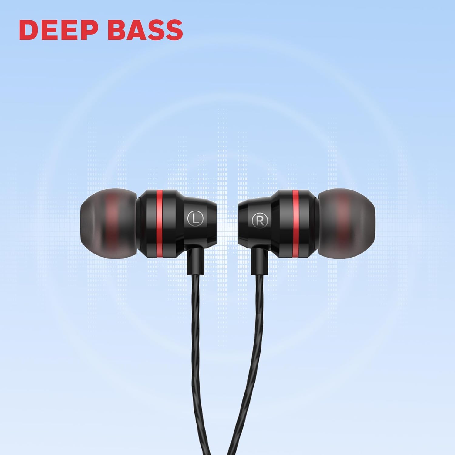 Honeywell Moxie V50 Wired Earphones with Built in Mic, 10mm*2 Drivers, Passive Noise Cancellation, Deep Bass & Clear Sound, Ultra HD Mic Quality, 3.5mm AUX, Voice Assistant Enabled, 1.2 Mtr