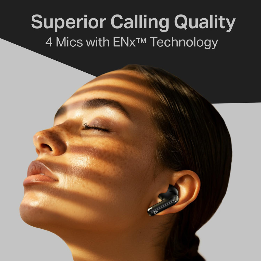 boAt 2025 Launch Airdopes 219, 4Mics ENx Tech, 40 Hrs Battery, Best in Segment for Calling,Free Music Streaming,13mm Drivers, Bluetooth Earbuds, TWS Ear Buds Wireless Earphones with mic (Carbon Black)