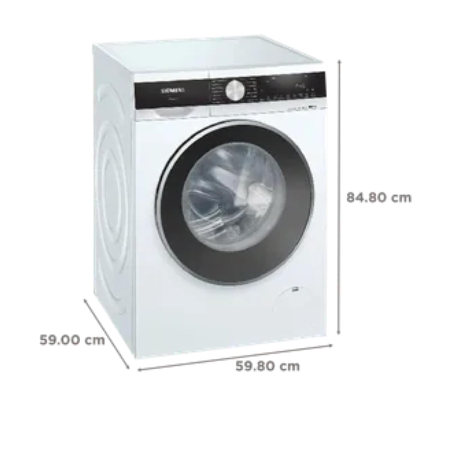 Siemens 8kg 5 Star Stain Treatment Fully Automatic Front Load Washing Machine with Built in Heater (WG34A20SIN, Pretreatment Function & Hygiene Program and 5 Star Inverter, Silver)