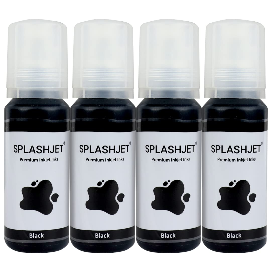Splashjet 003 Compatible Refill Ink for Epson L3110, L3150, L3250, L3252 L3115, L3116, L3101, L3210, L3215, L3216, L3151, L3152, L3156, L5190 Printer – (70gm x 4 Color) Set Box - 501737