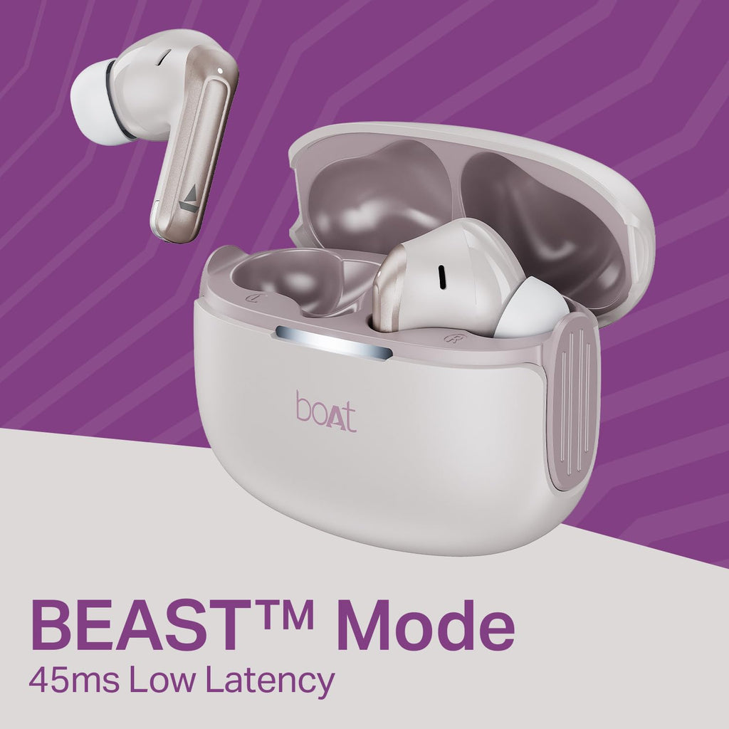 boAt 2025 Launch Airdopes 219, 4Mics ENx Tech, 40 Hrs Battery, Best in Segment for Calling, Free Music Streaming, 13mm Drivers, Bluetooth Earbuds, TWS Ear Buds Wireless Earphones with mic (Ivory Mist)