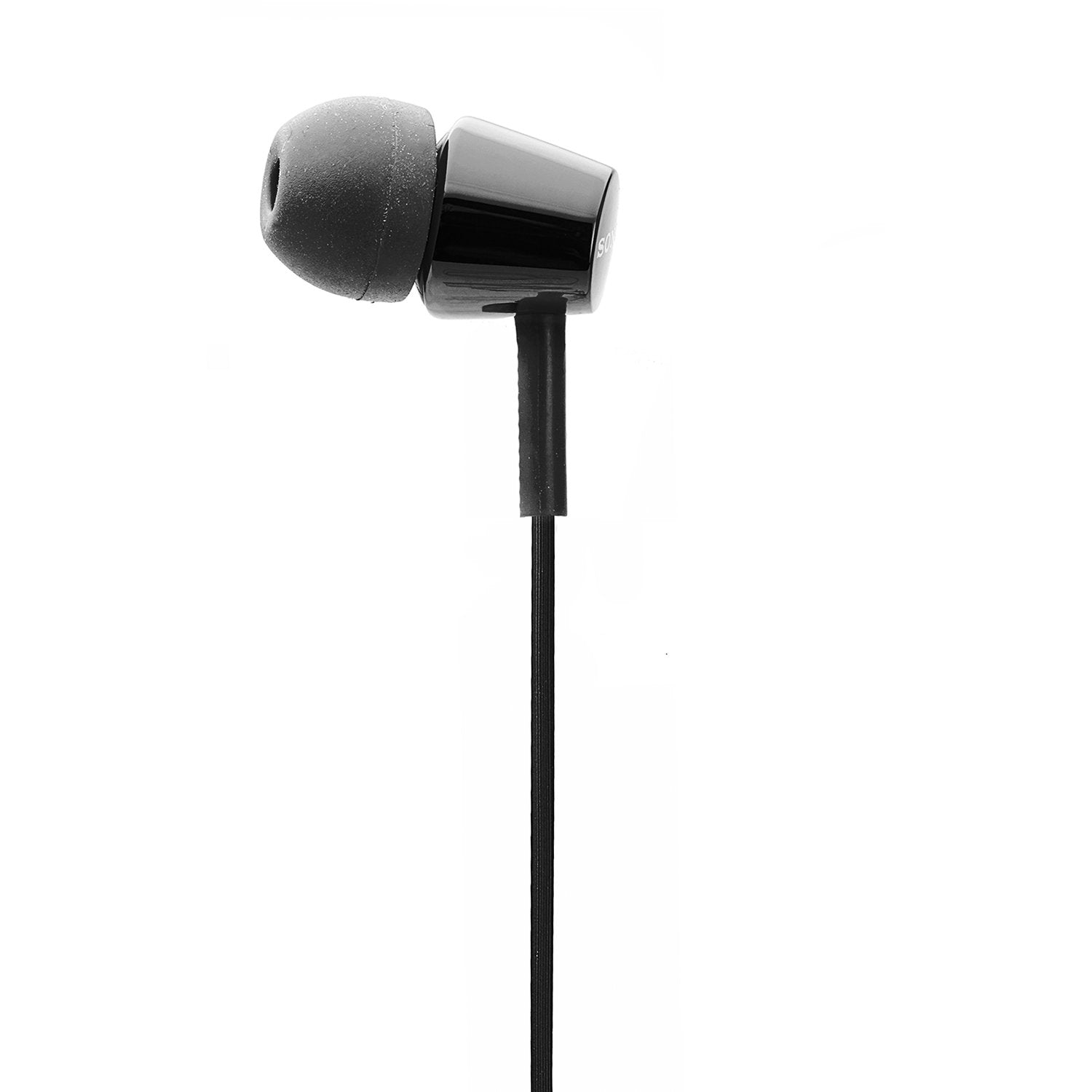 Sony MDR-EX155AP Wired in Ear Headphones with Tangle Free Cable, 3.5mm Jack, Headset with Mic for Phone Calls and 1 Year Warranty - (Black)