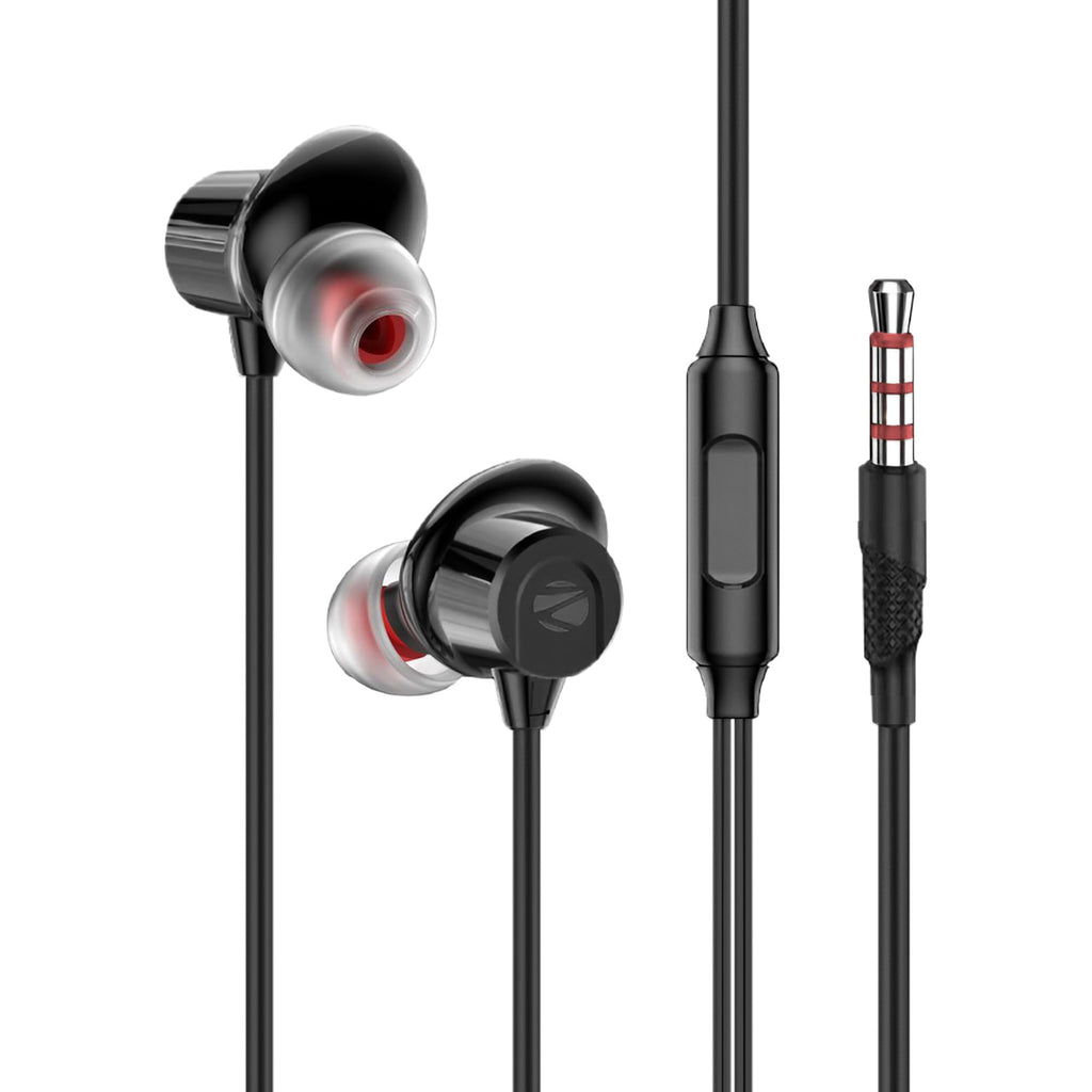 ZEBRONICS Buds 50, 3.5mm, in-Ear, Wired Earphones, in-Line MIC, 10mm Neodymium Bass Drivers, 1.2m Soft Silicon Cable, Magnetic Earbuds, Compatible with Mobile | Tablet | Laptop (Orange)
