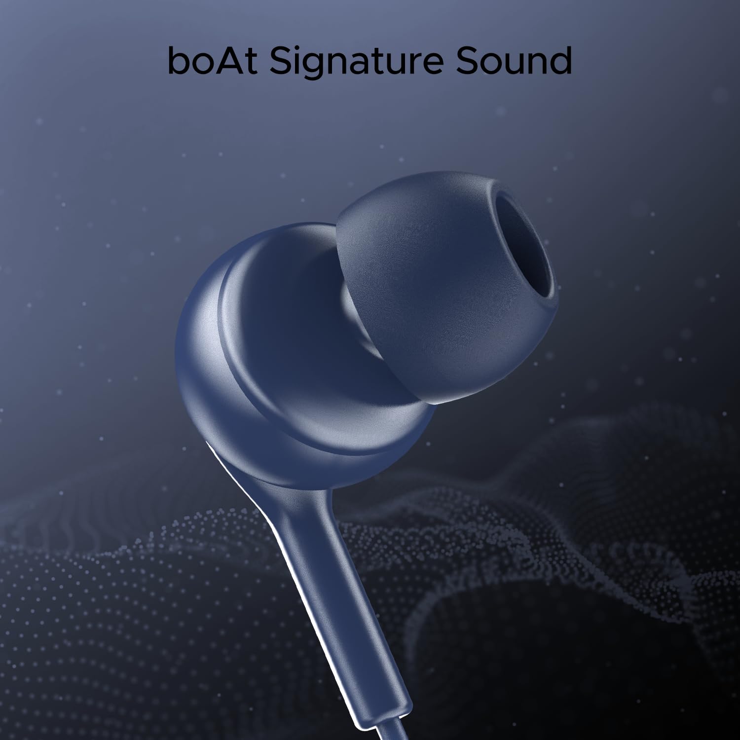 boAt Newly Launched Bassheads 100 C Wired in Ear Earphones with Type-C Jack, in-Line Microphone, 10Mm Drivers, Signature Sound, Integrated Controls & Multi-OS Compatibility(Navy Blue)