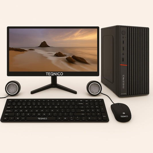 TECNICO Hi Performance Desktop Computer, Core i5 Processor, 8GB DDR3 RAM, 128GB SSD, 500GB HDD, 20inch LED Monitor, Keyboard and Mouse, Windows 11, WiFi
