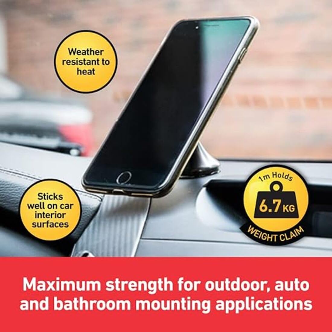 Scotch 3M Extreme Double Sided Tape, 1M Holds 6.7Kg, Works On Uneven Surfaces, Weather Resistant, Works On Indoor, Outdoor, Auto Interior Surfaces, 1.9 cm, 1.9 cm