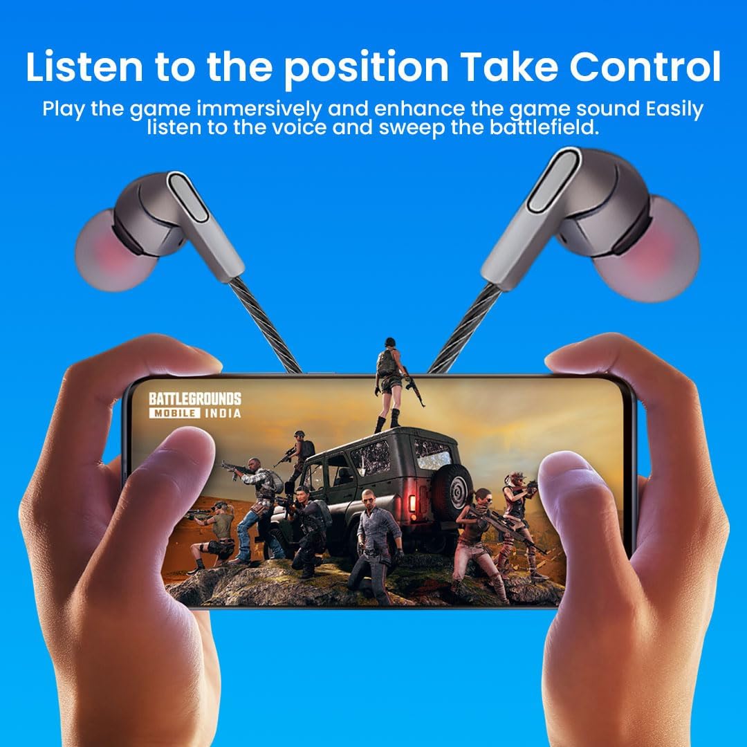 Branded Metal Type C Stereo Headphones with HD Sound Mic, in-Ear Design Super Extra Bass and Durable Brided Wired C Type Earphones, Compatible with iPhone, Android Smartphones, Tablets, (Metal Gray)