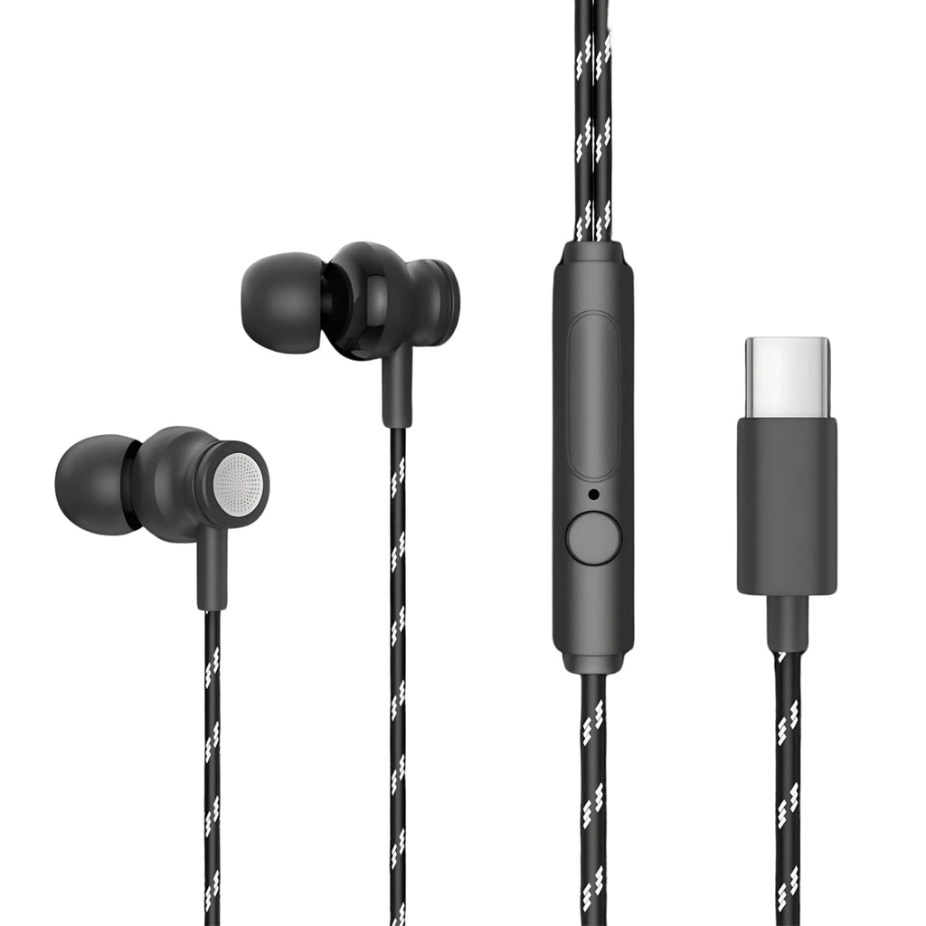 GZT Blast-C in Ear Type C Earphone with Nylon PVC Braided Wire, in-Line Volume Controller & Powerful HD Mic, Clear Sound, Noise Isolation Compatible with Oneplus, Samsung, Oppo, Vivo, Redmi- Blue