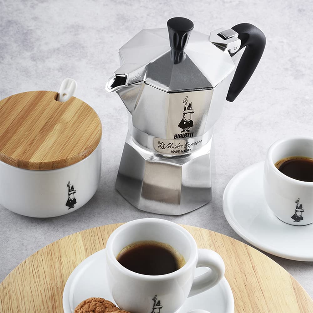 Bialetti Moka Express 3 Cup Espresso Maker: Italian Made; Moka Pot/Percolator/Coffee Maker/Mocha Pot for an Authentic Italian Coffee-06799