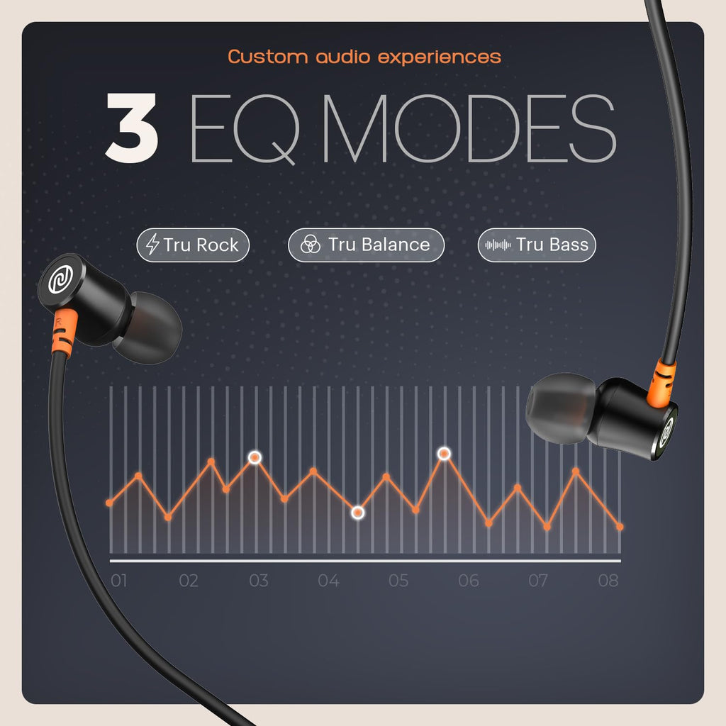 Noise Newly Launched Airwave Bluetooth in Ear Neckband with 50H of Playtime, 3 EQ Modes, ENC for Calling, Low Latency(Upto 50ms), 10mm Driver, BT v5.3(Jet Black)