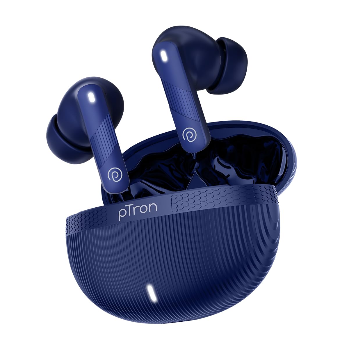 pTron Bassbuds Blaze in-Ear TWS Earbuds w/ 13mm Drivers, 50Hrs Playtime, AI-ENC Clear Calls, Bluetooth V5.4 Wireless Headphones, Touch Control, Voice Assistant, Type C Charging & IPX5 (Black & Grey)