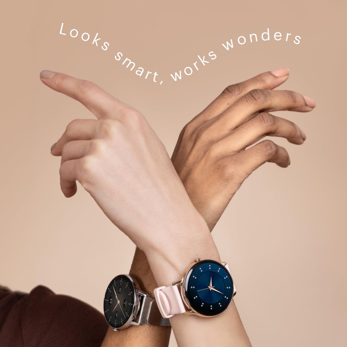 Noise Twist Go Round dial Smartwatch with BT Calling, 1.39" Display, Metal Build, 100+ Watch Faces, IP68, Sleep Tracking, 100+ Sports Modes, 24/7 Heart Rate Monitoring (Gold Link)