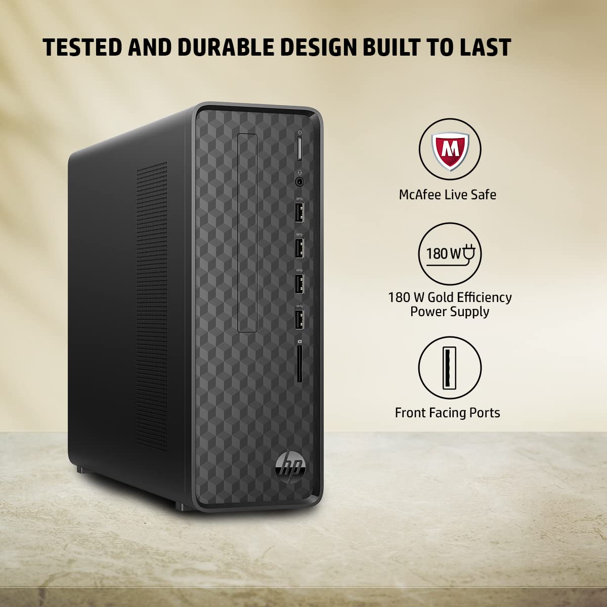 HP Slim Tower 12th Gen Intel Core i3-Processor:Intel Core i3-12100 (16GB RAM/512GB SSD/Black Wired Keyboard & Mouse/Intel UHD Graphics 730/Windows 11/MS Office 21/Dark Black), S01-pF2001in