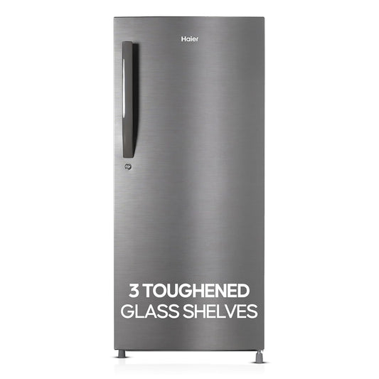 Haier 190 L, 4 Star, Direct Cool Single Door Refrigerator (HED-204DS-P, Dazzle Steel)