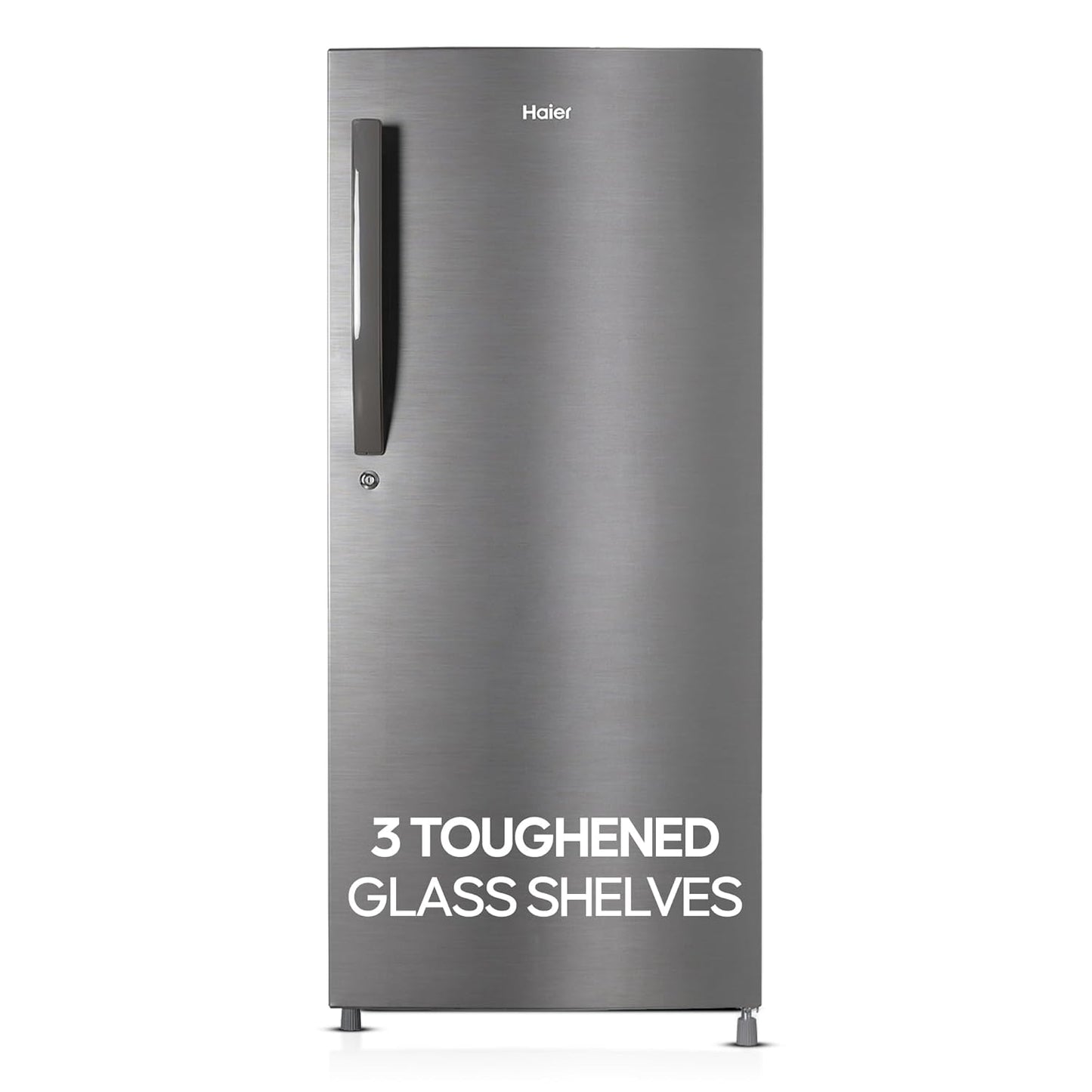 Haier 190 L, 4 Star, Direct Cool Single Door Refrigerator (HED-204DS-P, Dazzle Steel)