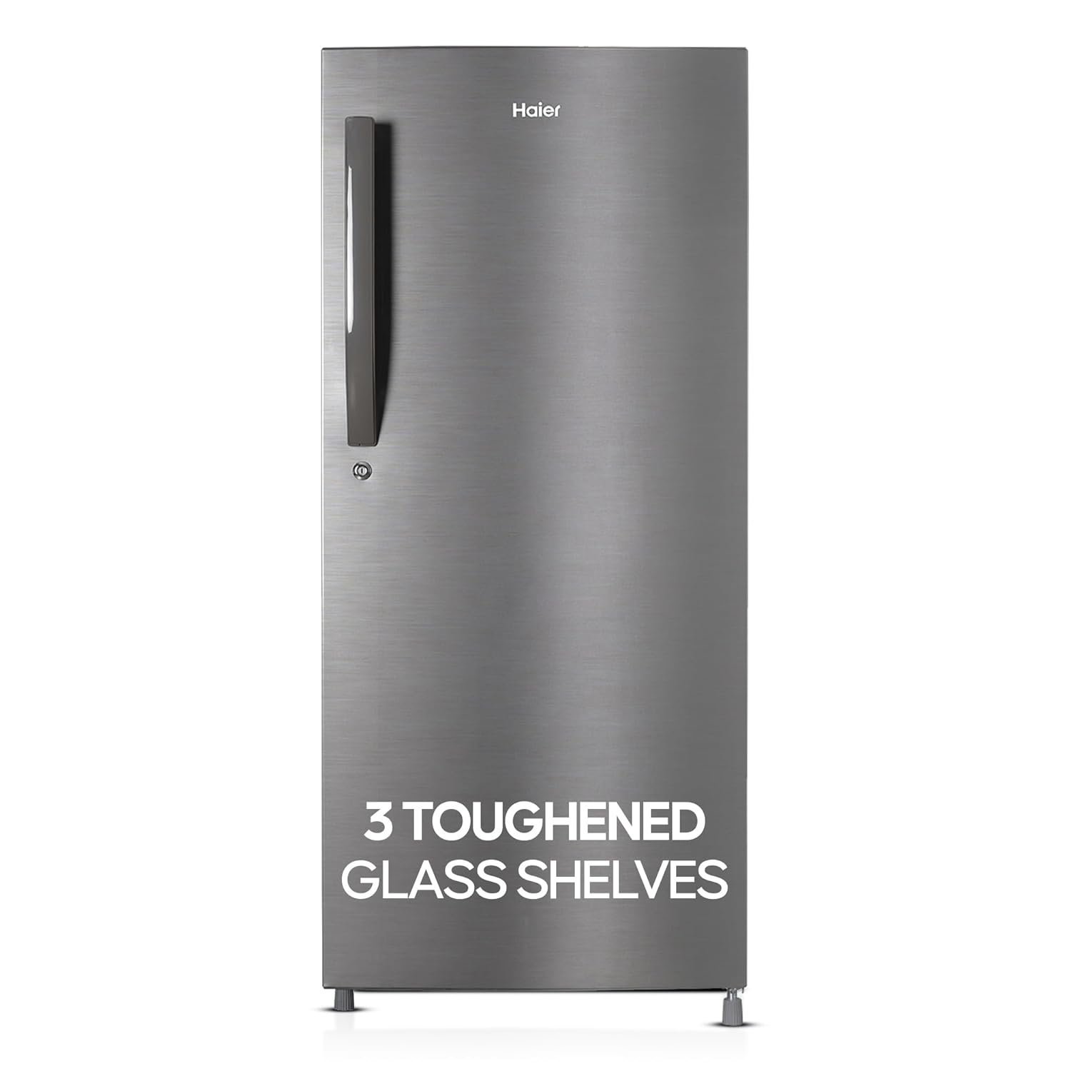 Haier 190 L, 4 Star, Direct Cool Single Door Refrigerator (HED-204DS-P, Dazzle Steel)