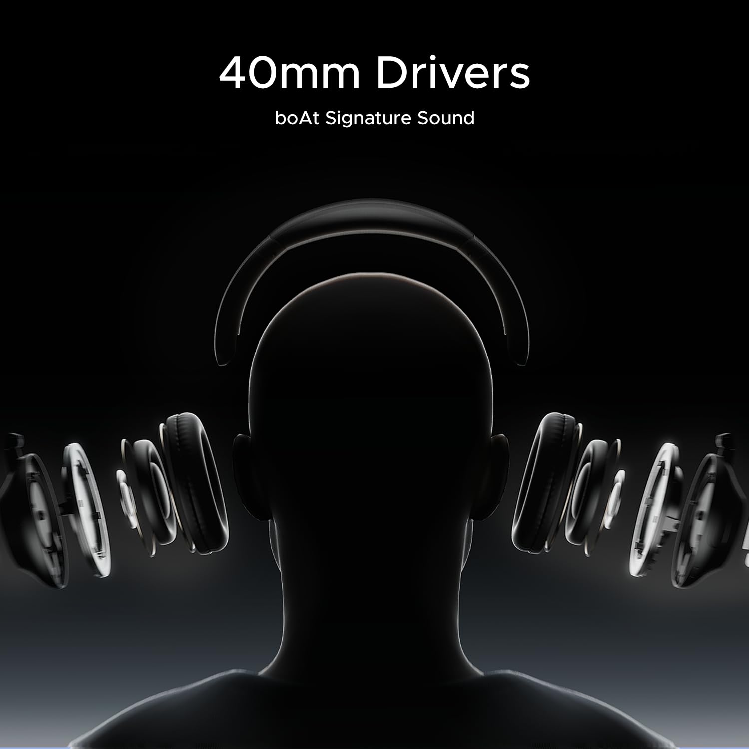 boAt New Launch Rockerz 650 Pro, Touch/Swipe Controls, Dolby Audio, 80Hrs Battery, 2Mics ENx, Fast Charge, App Support, Dual Pair, Bluetooth Over Ear Headphones with Mic (Iris Black)