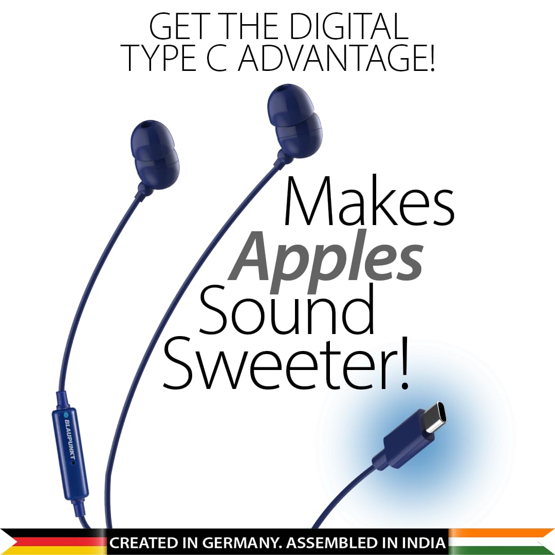 Blaupunkt EM06 in-Ear Type C Wired Earphone with Mic and Deep Bass HD Sound Mobile Headset with Noise Isolation
