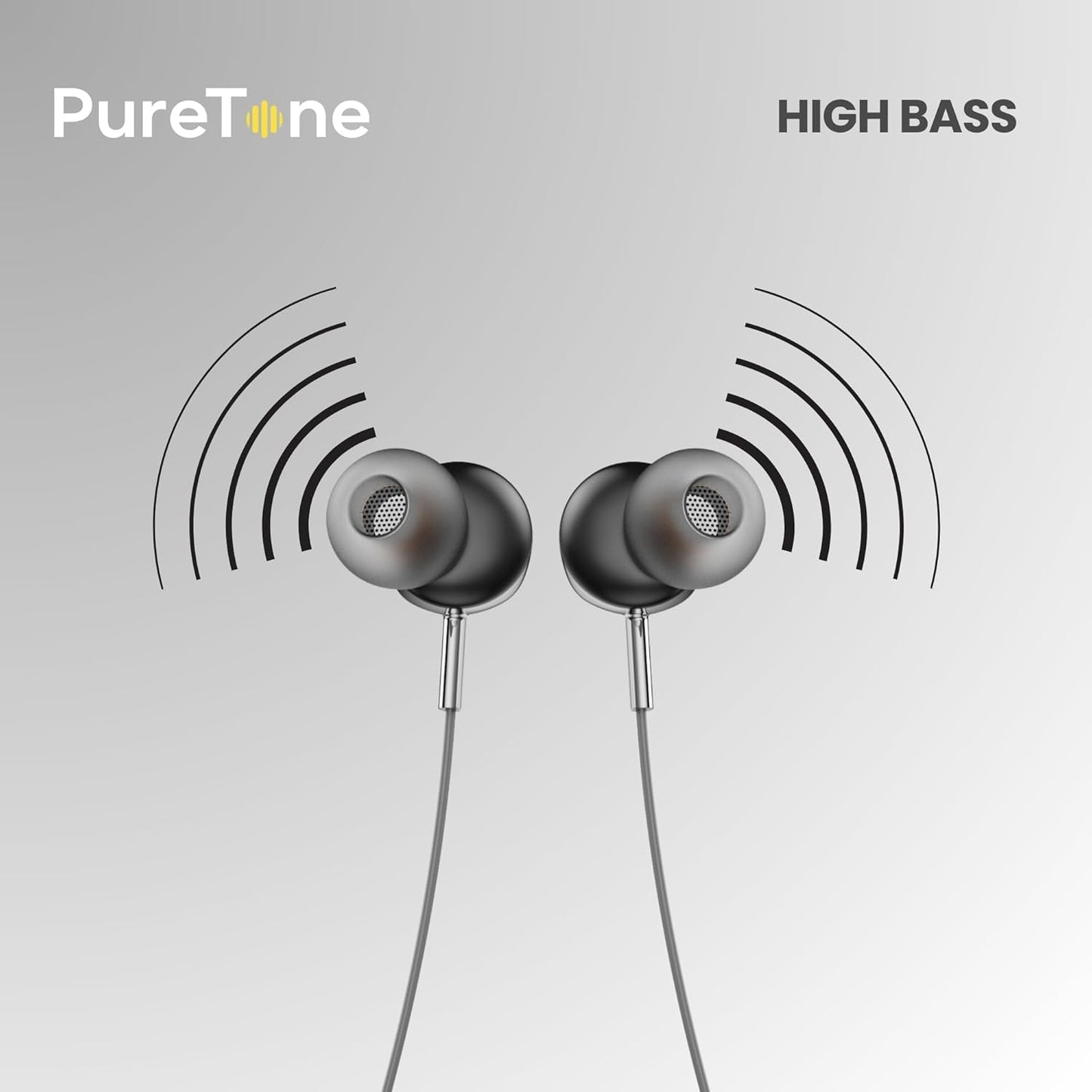 OOGE Beat 5 Wired in Ear Headphones with Mic & Magnetic Eartips, High Bass (PureTone), Type-C Jack, Inline Control, Premium Metallic Finish, Angled Buds for Comfort fit (Platinum)