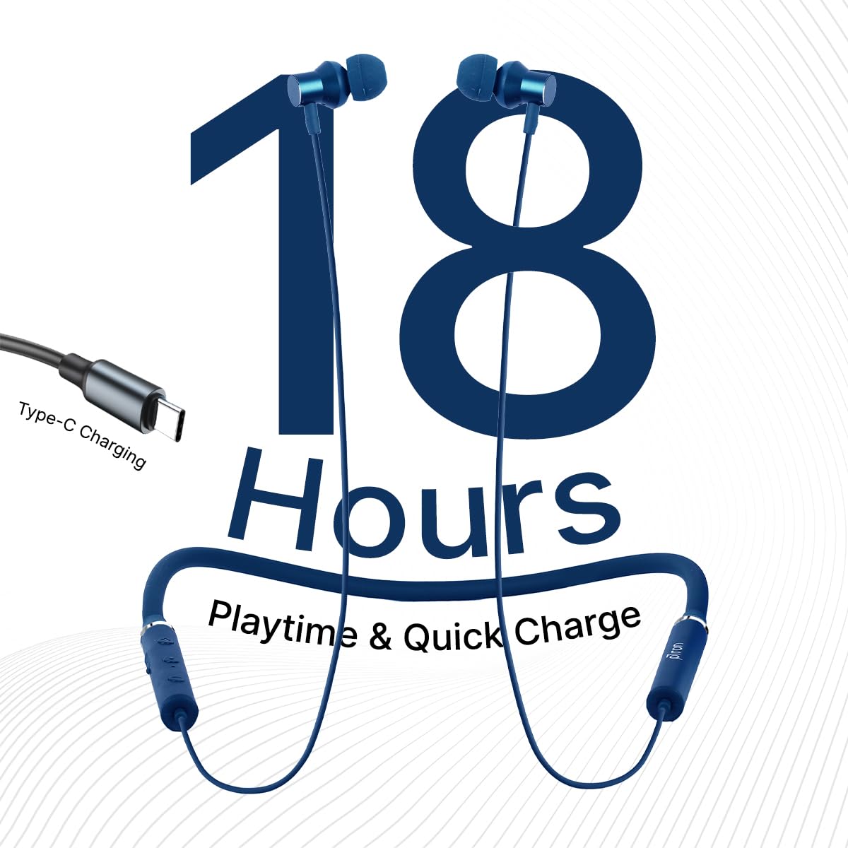 pTron Tangentbeat in Ear Bluetooth Wireless Headphones with Mic, Punchy Bass, 10mm Drivers, Clear Calls, Dual Pairing, Fast Charging, Magnetic Buds, Voice Assist & IPX4 Wireless Neckband (Dark Blue)