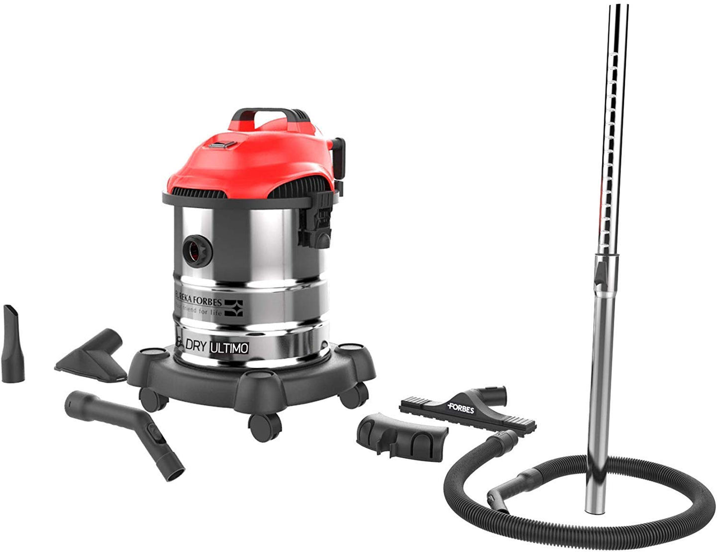 Eureka Forbes Ultimo Wet & Dry 1400 Watts, 20 KPa High Power Suction Vacuum Cleaner | Blower Function | 20 litres Tank Capacity | Stainless Steel Body | 7 Accessories | Lightweight | 1 Year Warranty