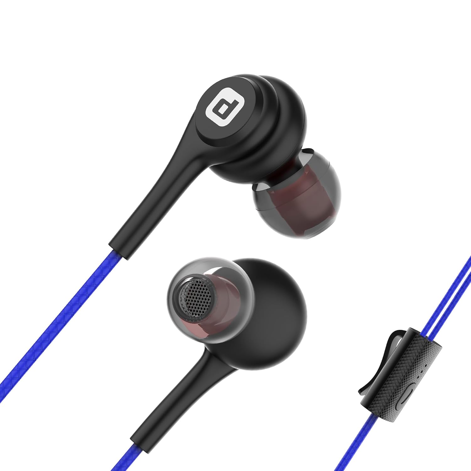 Dubstep Squad M9| X-Bass Technology| 10mm Dynamic Drivers| Mobile/Laptop Compatible|3.5 mm Audio Jack| in-Ear Wired Headphones with Mic- Black & Blue