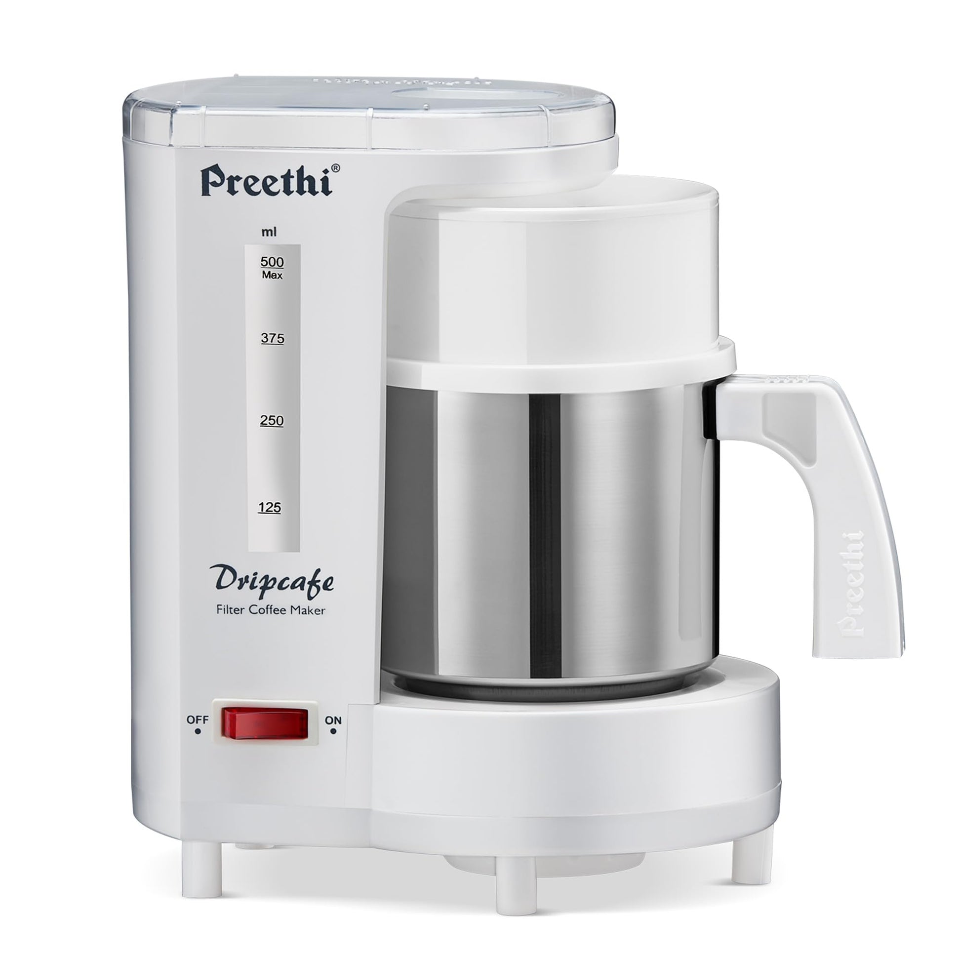 Preethi Cafe Zest Drip Coffee Maker| 450W Coffee Machine for Home | 500ml Capacity | Black (CM 210)