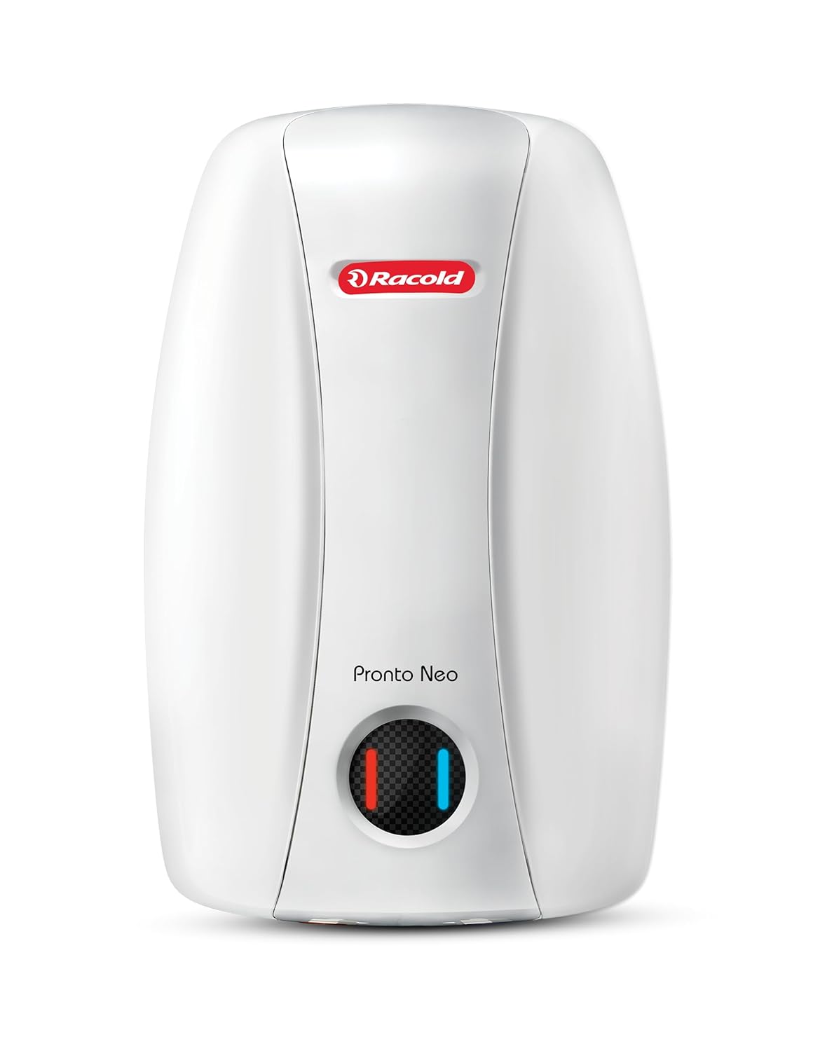 Racold PRONTO NEO Electric Instant Water Heater 5L – Vertical Geyser for Bathrooom, Anti Backflow System, 3 Safety Levels, Rust Proof Body, Faster Heating, with Fire Retardant Cable, White