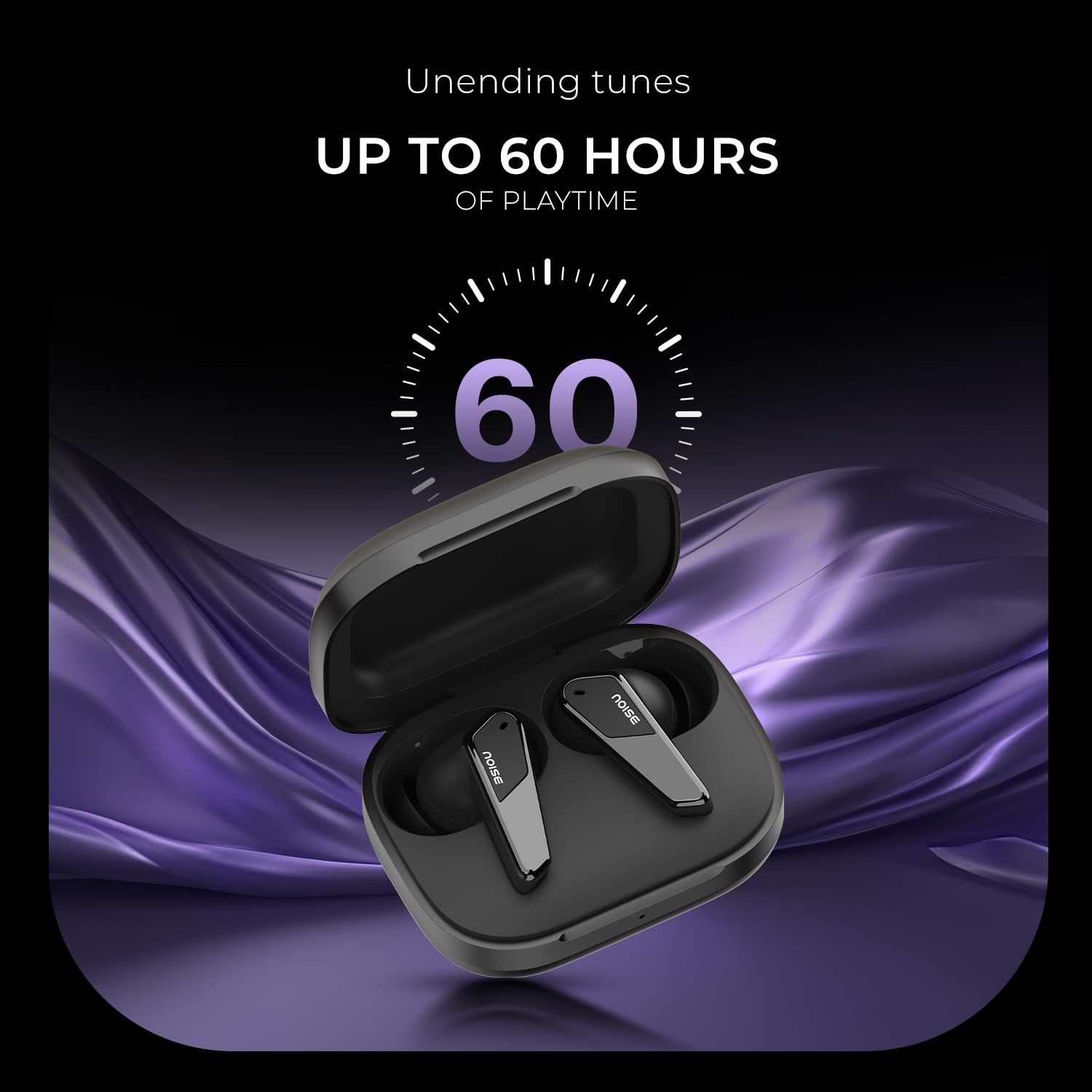 Noise Earbuds N1 Pro Truly Wireless Earbuds with Metallic Finish, ANC(Upto 30Db), 60H of Playtime, Dual Pairing, Instacharge(10 Min=200 Min), BT V5.3(Chrome Black)