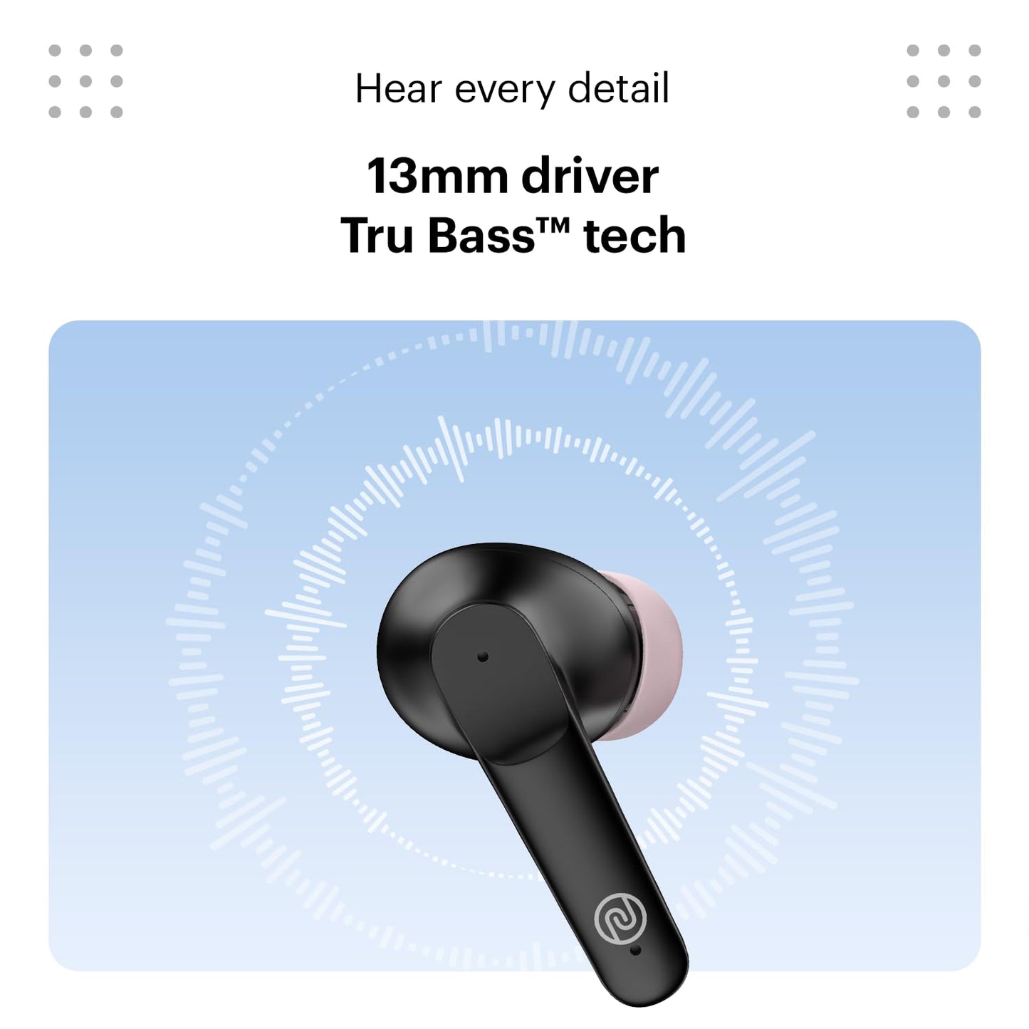 Noise Earbuds VS104 Truly Wireless Earbuds with 45H of Playtime, Quad Mic with ENC, Instacharge(10 Min=200 Min), 13Mm Driver, Low Latency, BT V5.2 (Charcoal Black)
