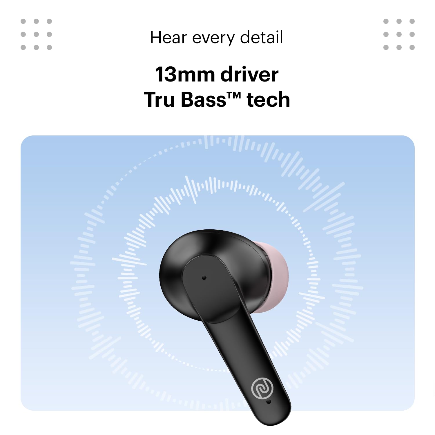 Noise Earbuds VS104 Truly Wireless Earbuds with 45H of Playtime, Quad Mic with ENC, Instacharge(10 Min=200 Min), 13Mm Driver, Low Latency, BT V5.2 (Charcoal Black)