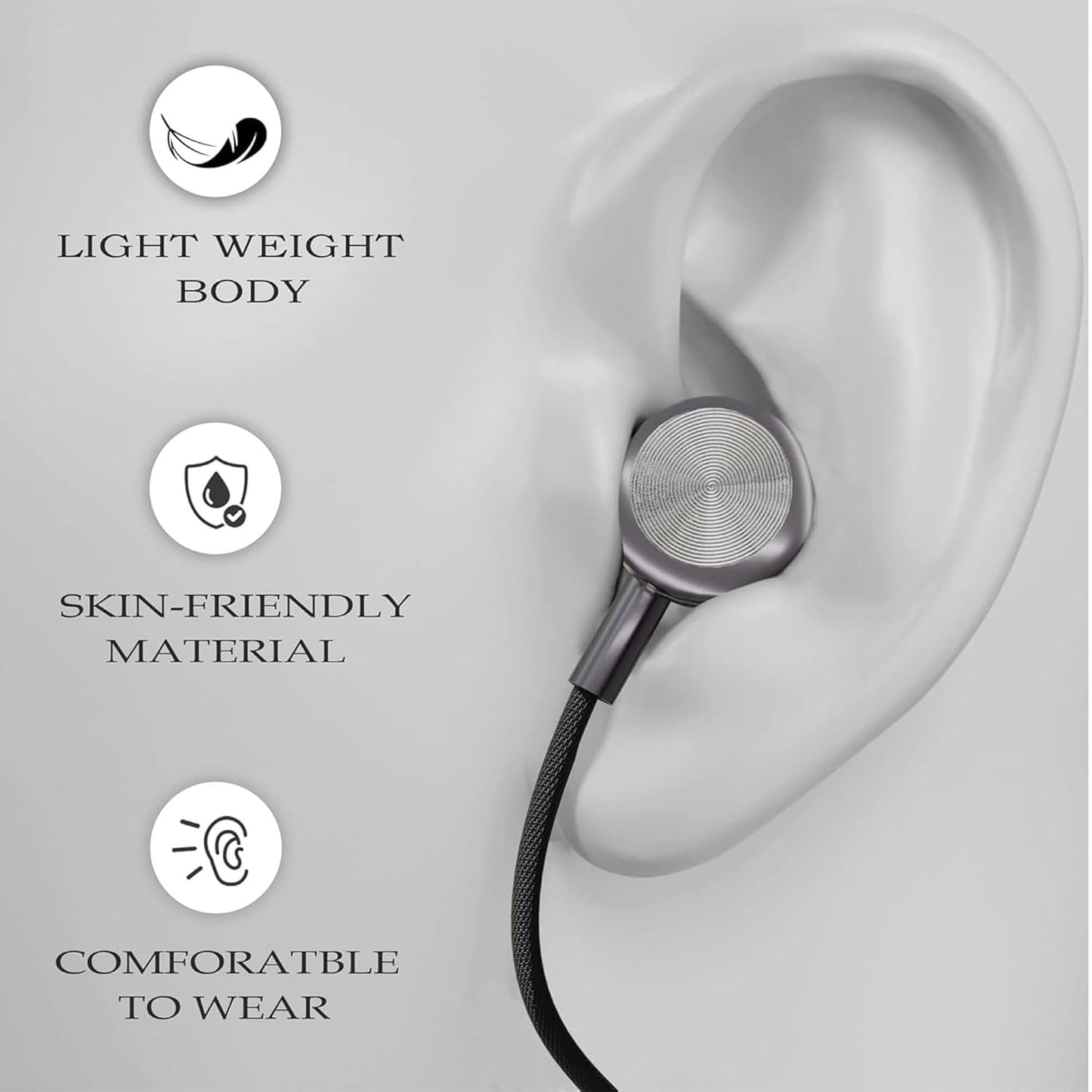 Kratos Tune V4 C Type Earphones Wired, 13mm Bass Drivers Earphone, Inline Control Type c Headphones with Mic, Sweat Resistant, Comfort Fit Type c Earphone with Volume Control,Metallic c pin Earphones